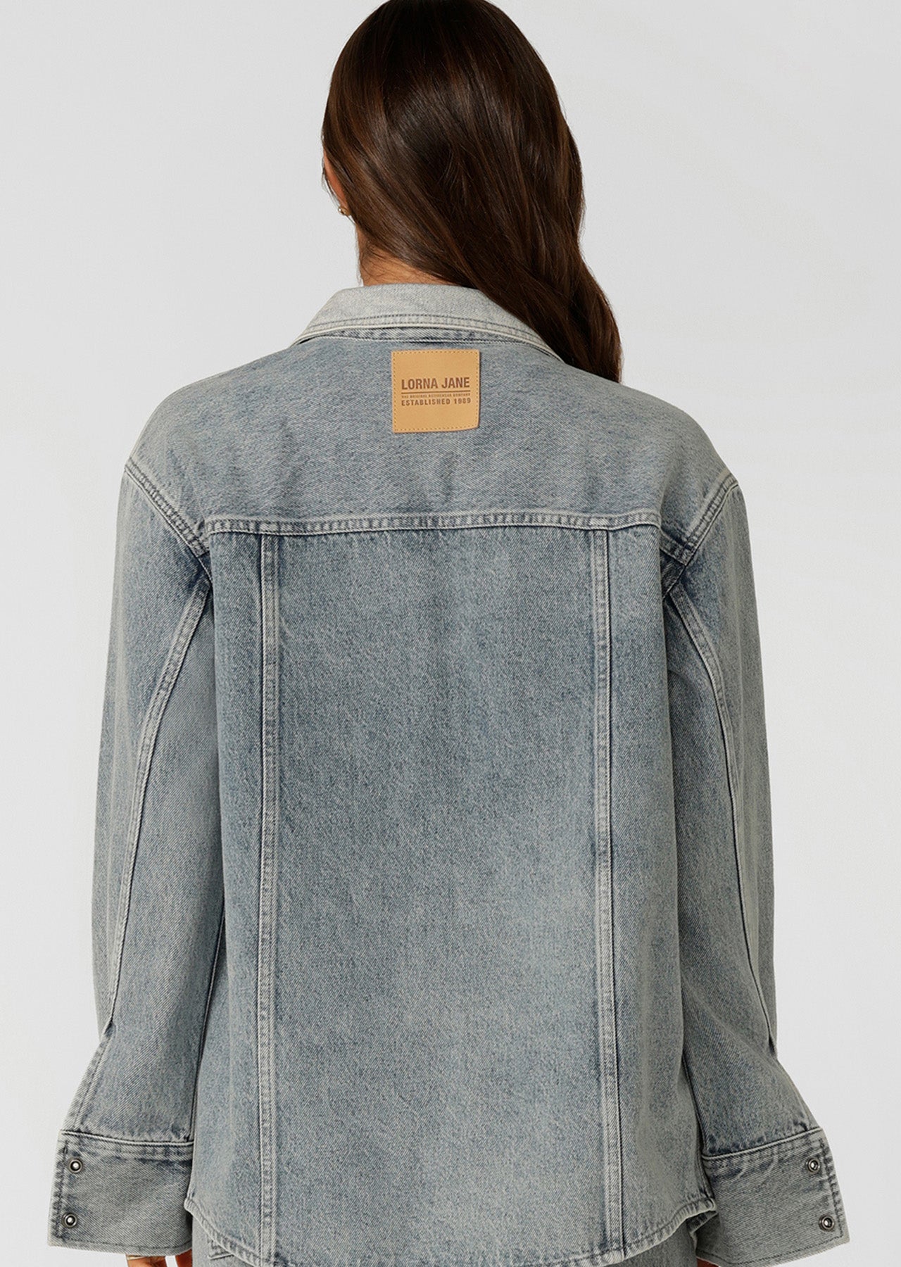 Lorna Jane Two Tone Denim Utility Jacket - Washed Denim