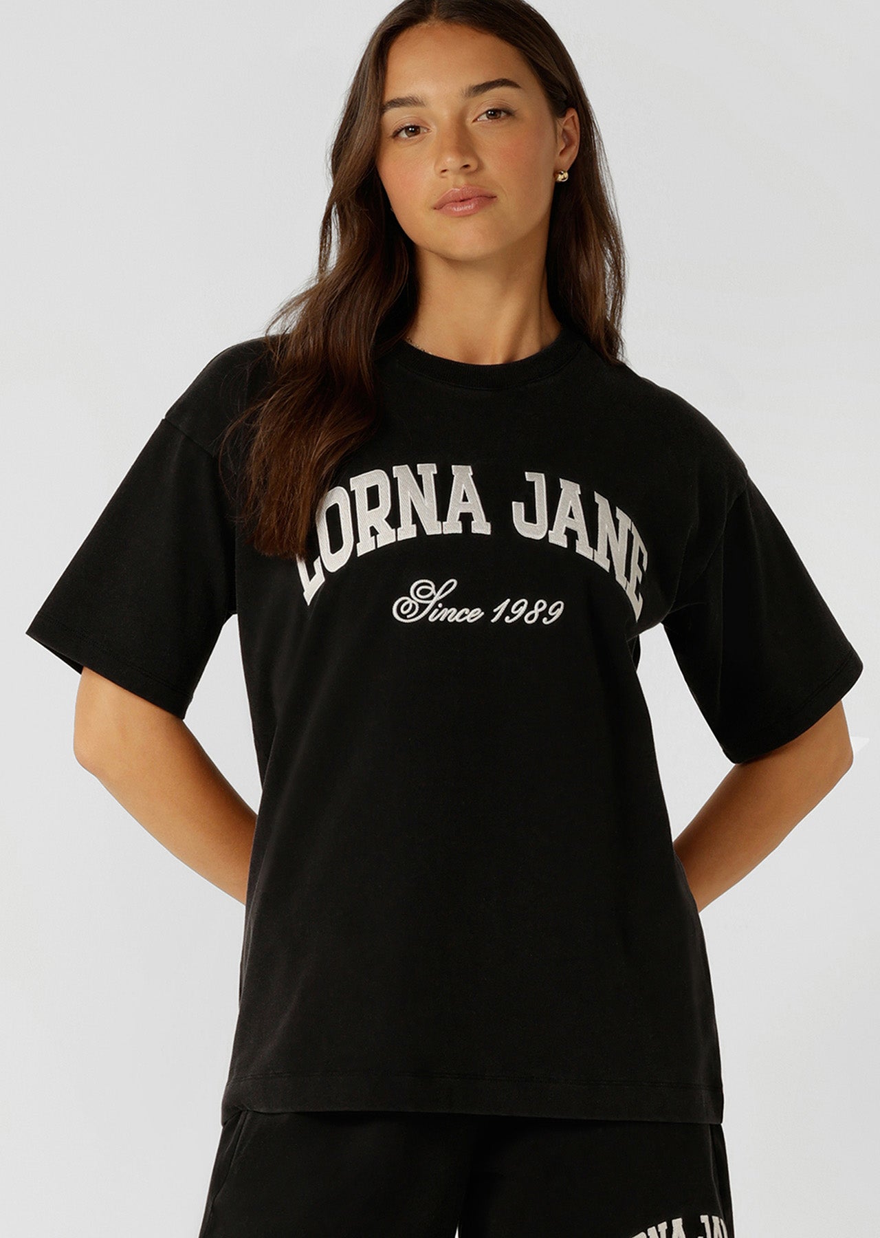 Lorna Jane Original Sport Washed Vintage T-shirt - Washed Black