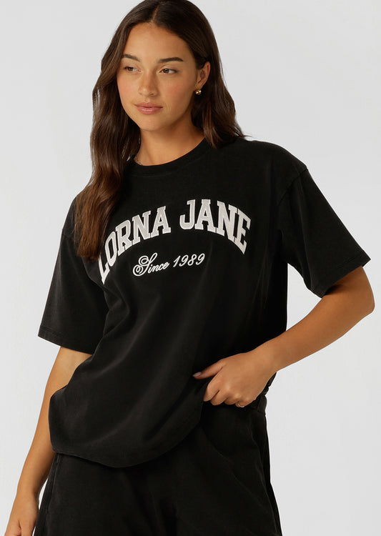 Lorna Jane Original Sport Washed Vintage T-shirt - Washed Black