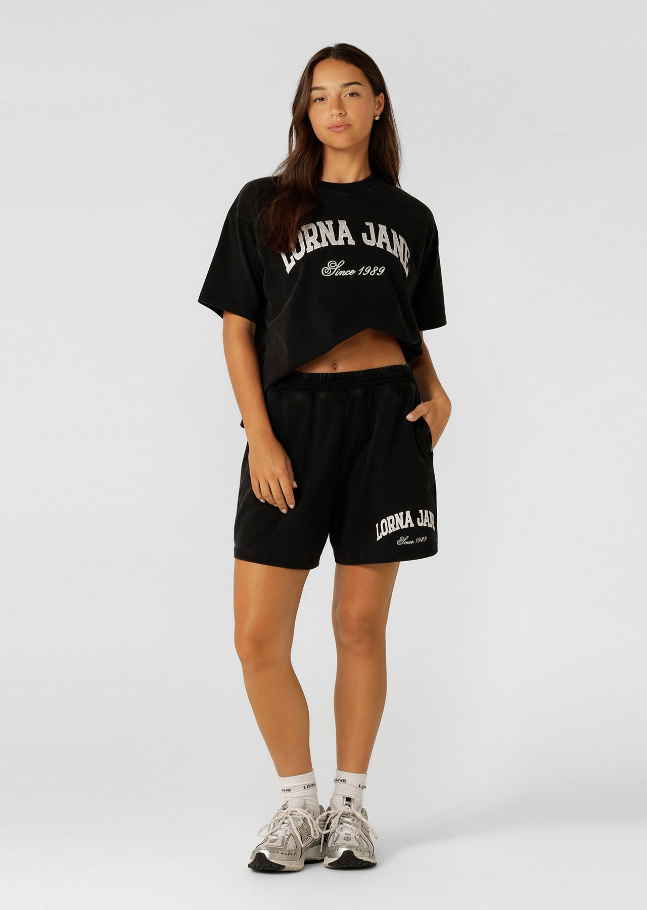 Lorna Jane Original Sport Washed Jersey Shorts - Washed Black