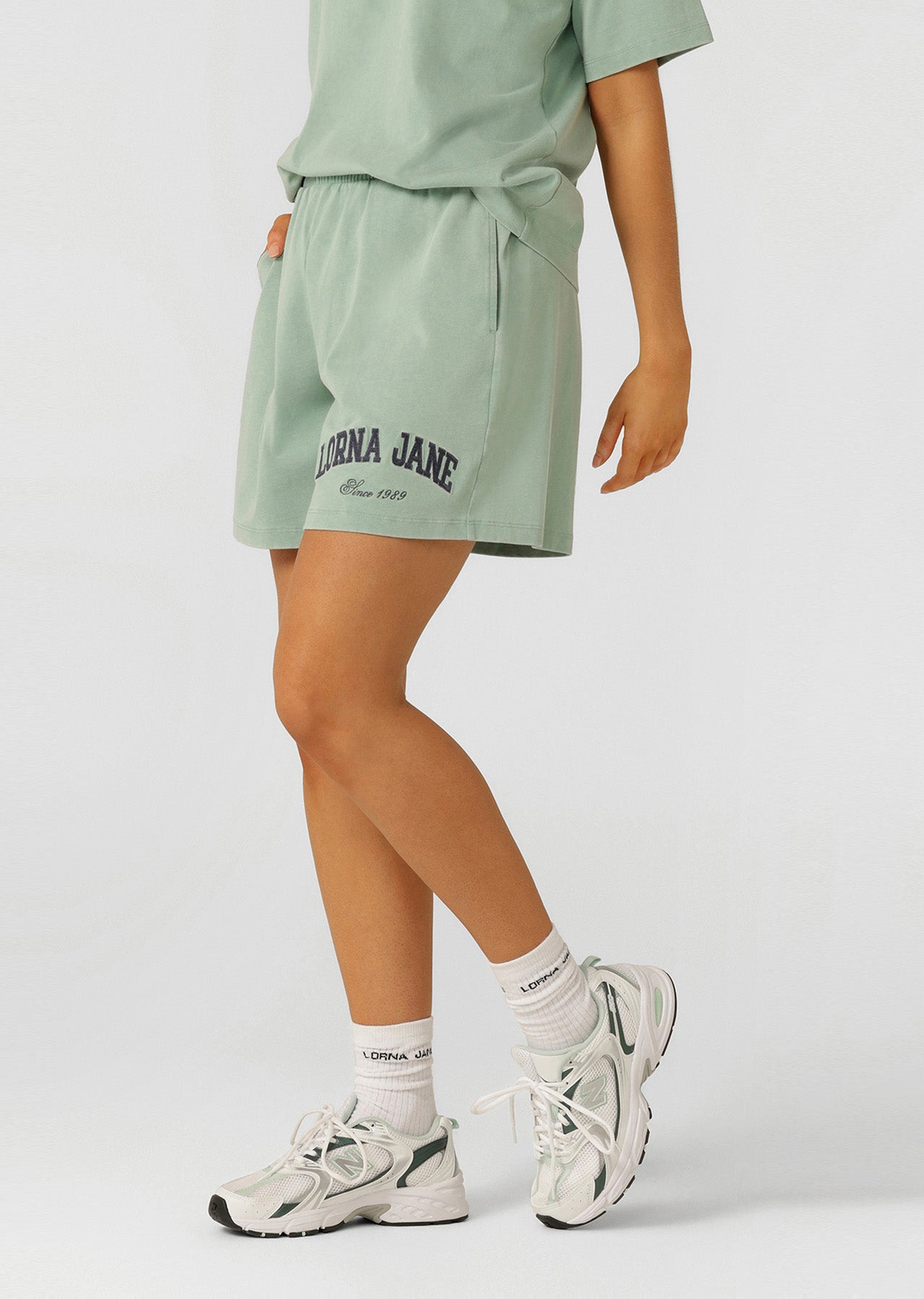 Lorna Jane Original Sport Washed Jersey Shorts - Washed Green Juice