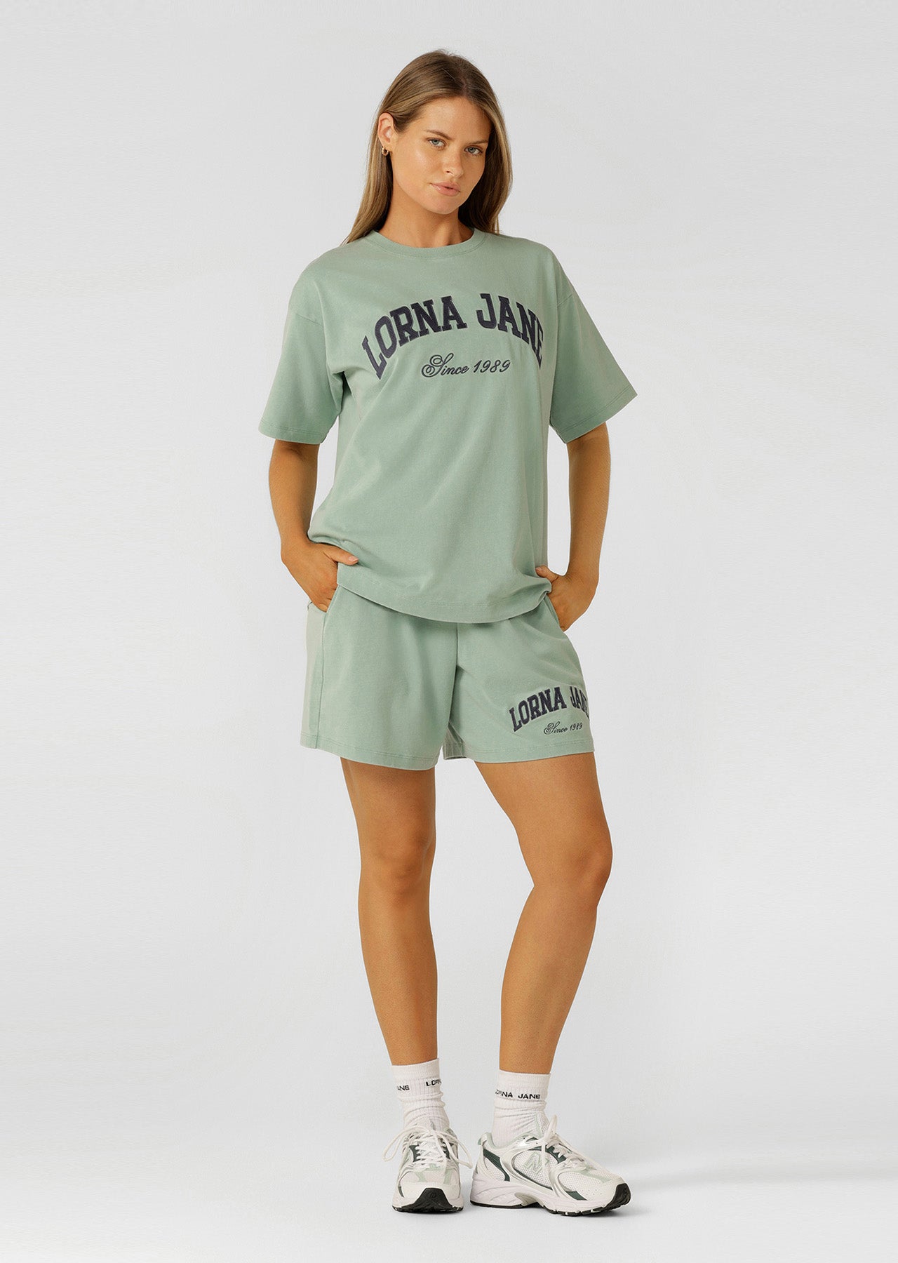 Lorna Jane Original Sport Washed Jersey Shorts - Washed Green Juice