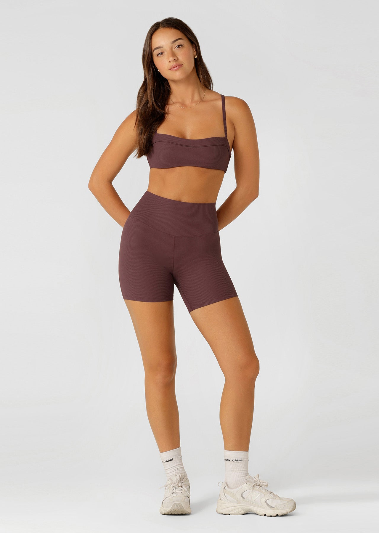 Lorna Jane Irresistible Luxe Rib 14cm Bike Shorts - Amethyst Shadow