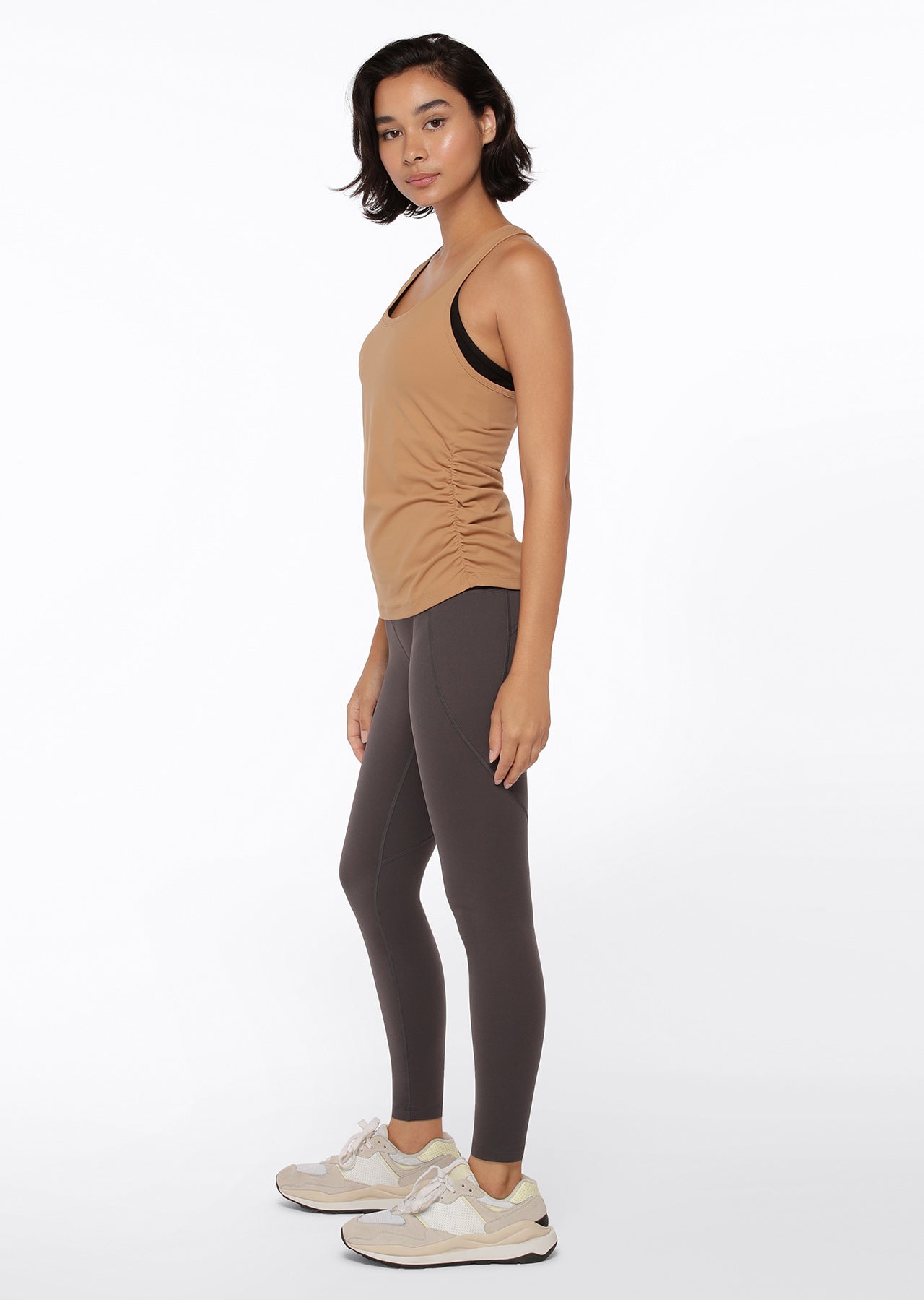 Lorna Jane Gathered Active Tank - Biscuit