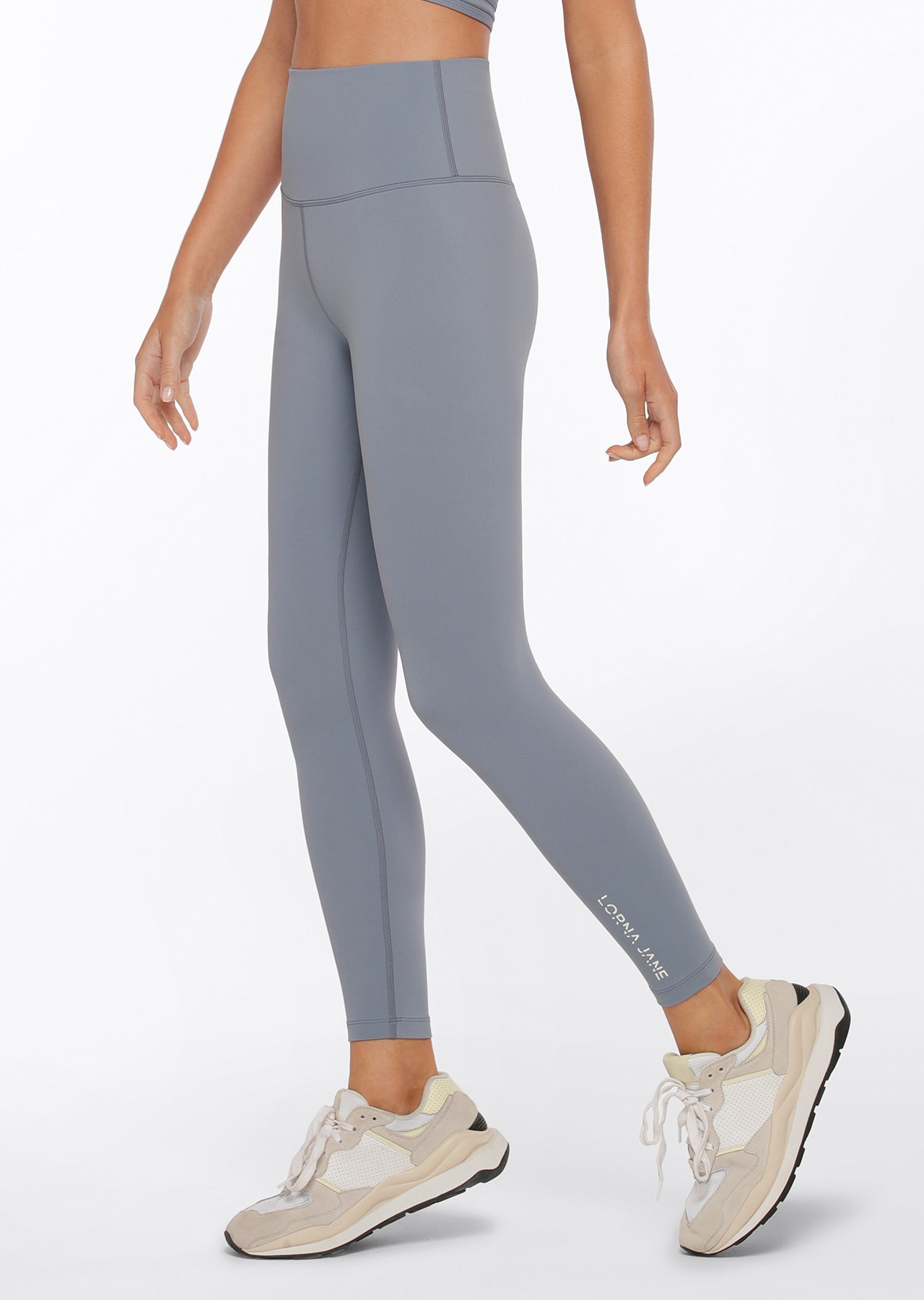 Lorna Jane Hi-Fold Ankle Biter Leggings - Gravity Grey