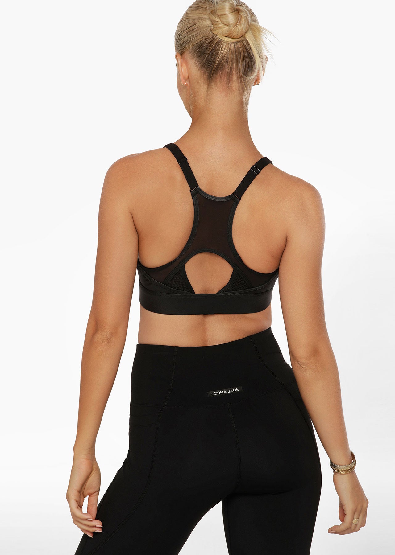 Lorna Jane Full Force Wetlook Sports Bra - Black