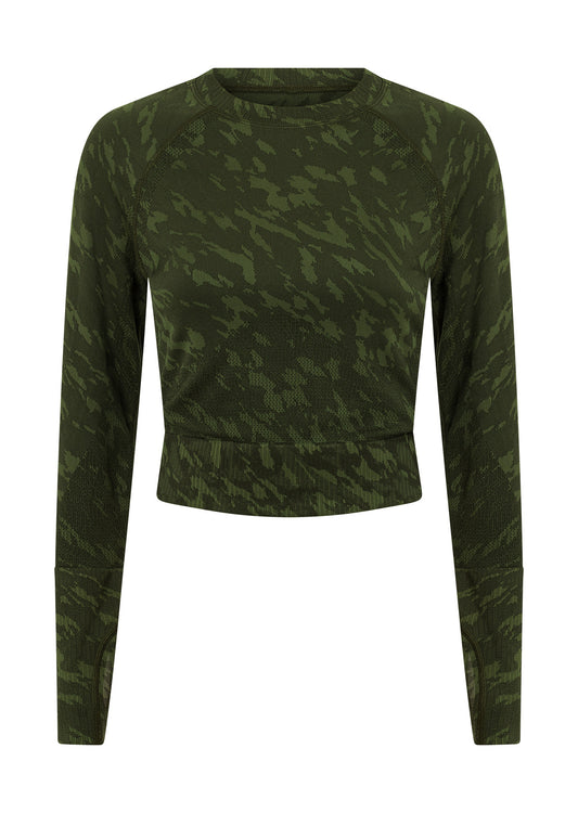Lorna Jane Take A Hike Seamless Long Sleeve Top - Rough Terrain Jacquard