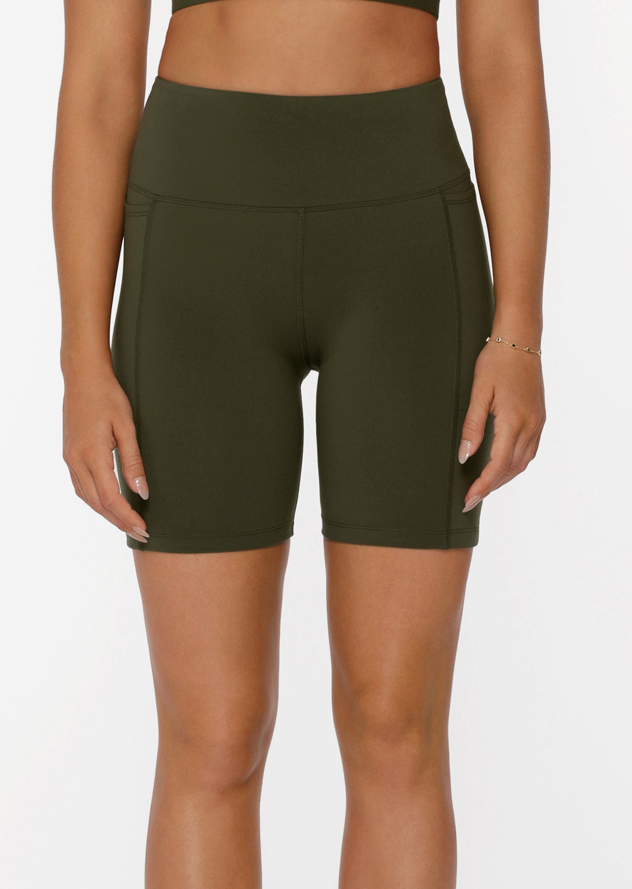 Lorna Jane Amy Phone Pocket Tech Bike Shorts - Luxury Green