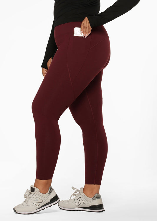 Lorna Jane Ultra Amy Thermal Tech Full Length Leggings - Maroon