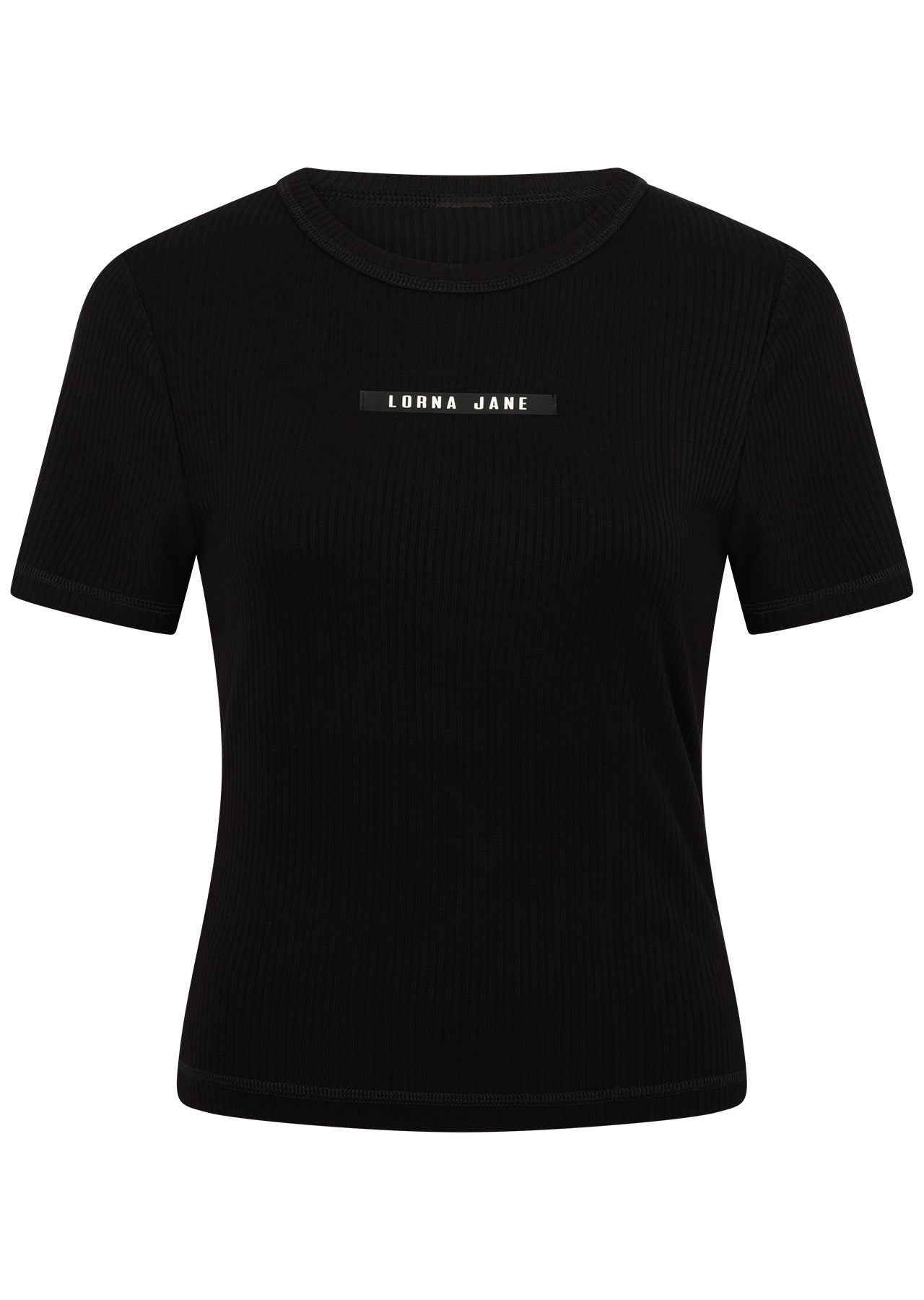 Lorna Jane Defining Moment Rib Short Sleeve Top - Black