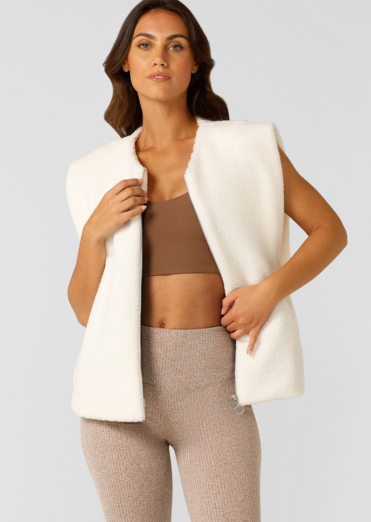 Lorna Jane Horizon Sherpa Vest - Porcelain