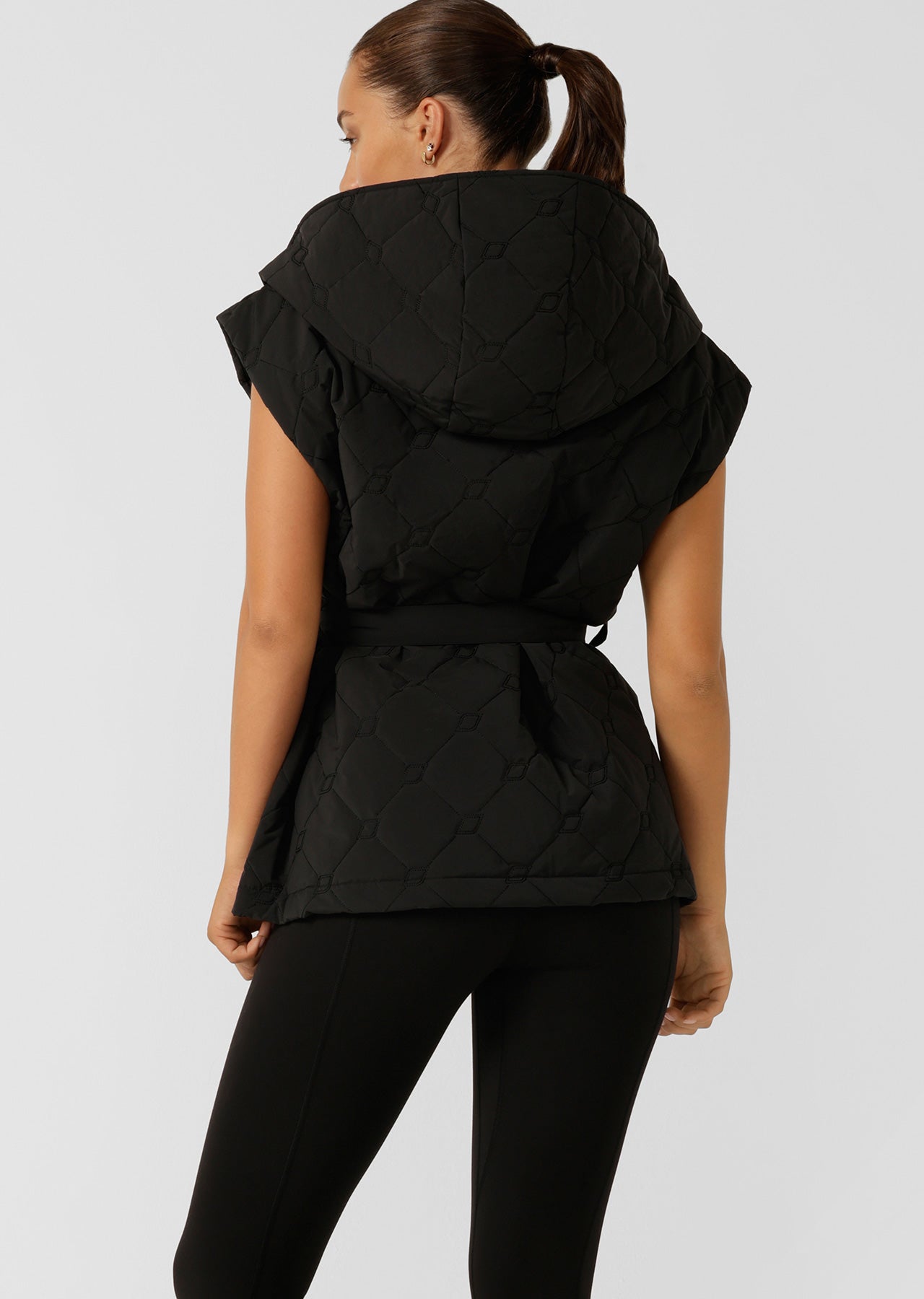 Lorna Jane Monogram Quilted Vest - Black