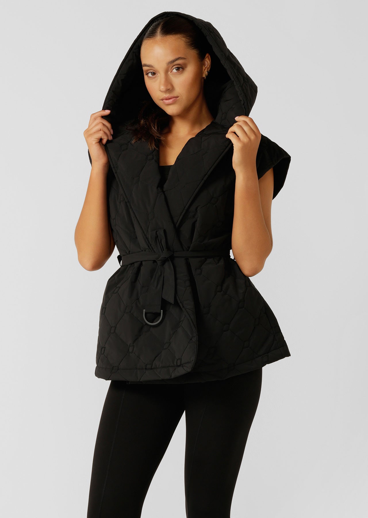 Lorna Jane Monogram Quilted Vest - Black