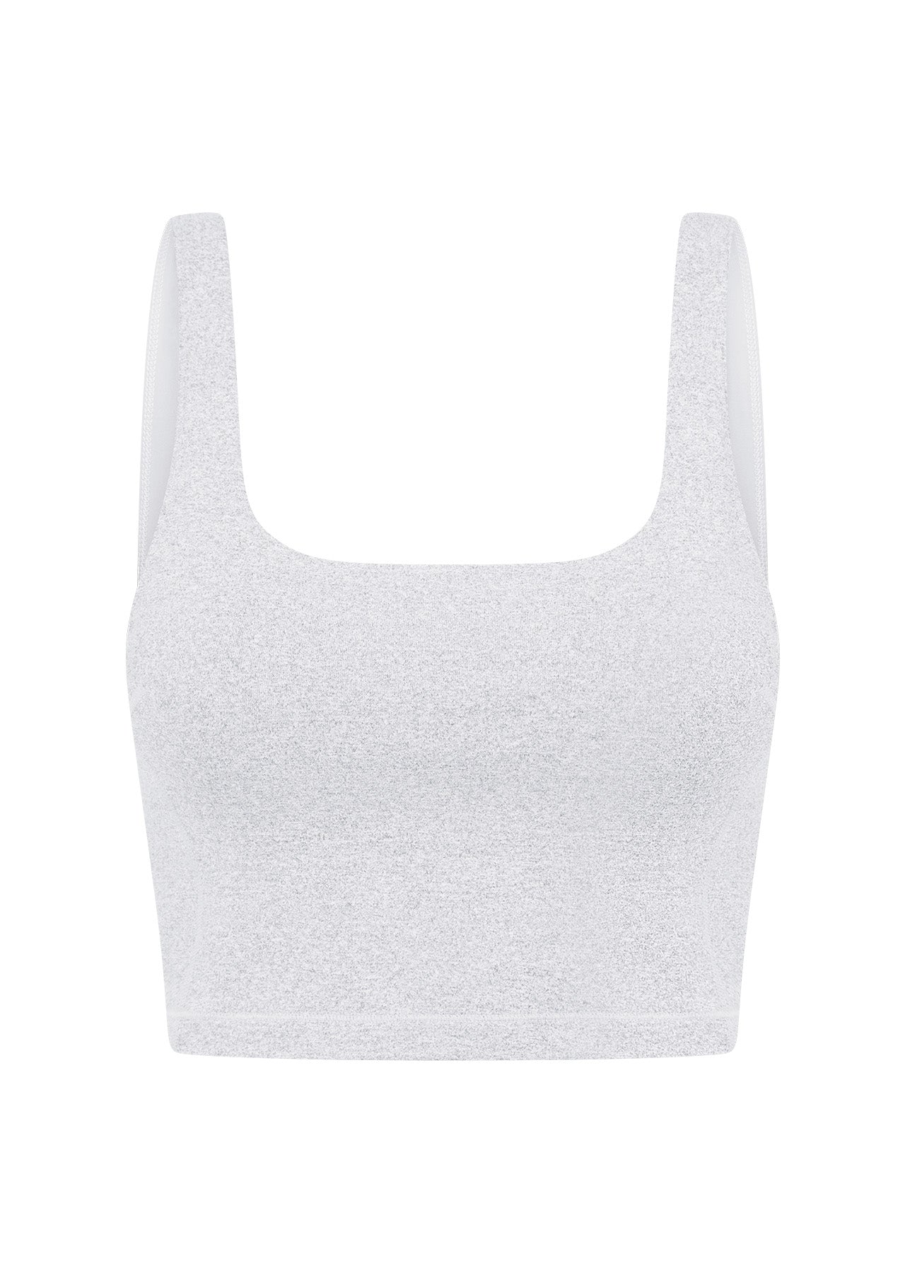 Lorna Jane Elevate Marl Cropped Tank Bra Combo - Grey Marl