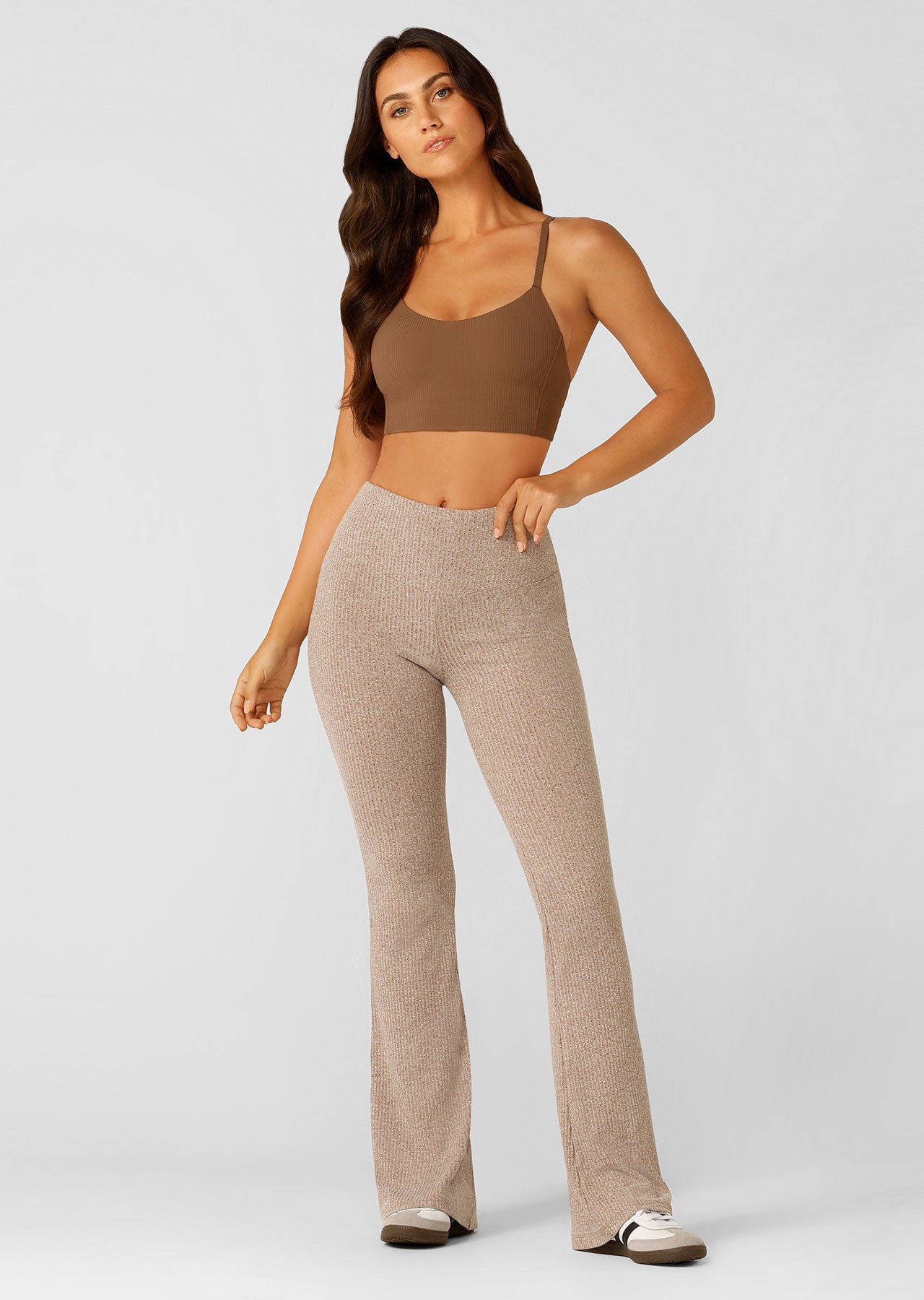 Lorna Jane Mindful Rib Flares - Cedar Marl