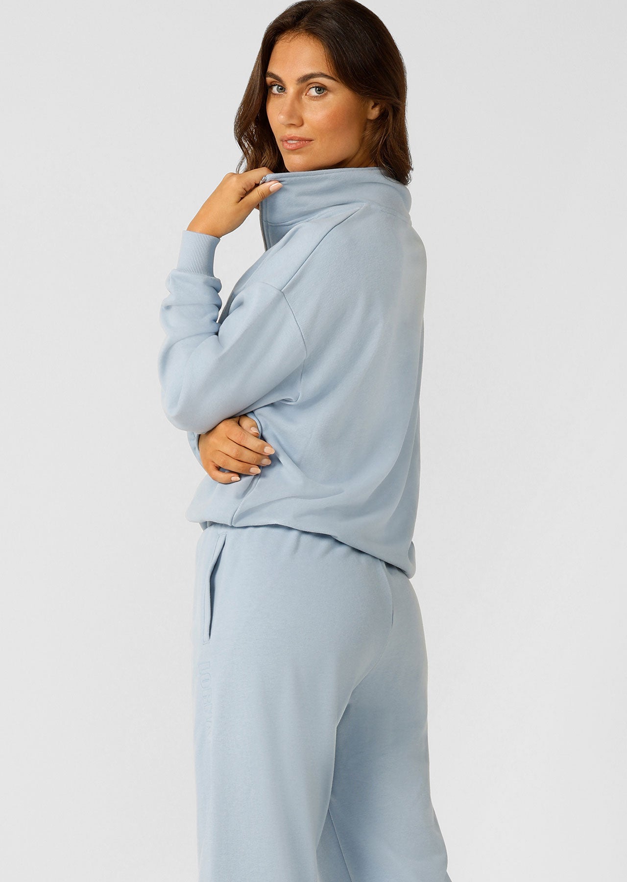 Lorna Jane Iconic Quarter Zip Sweat - Glacier Blue