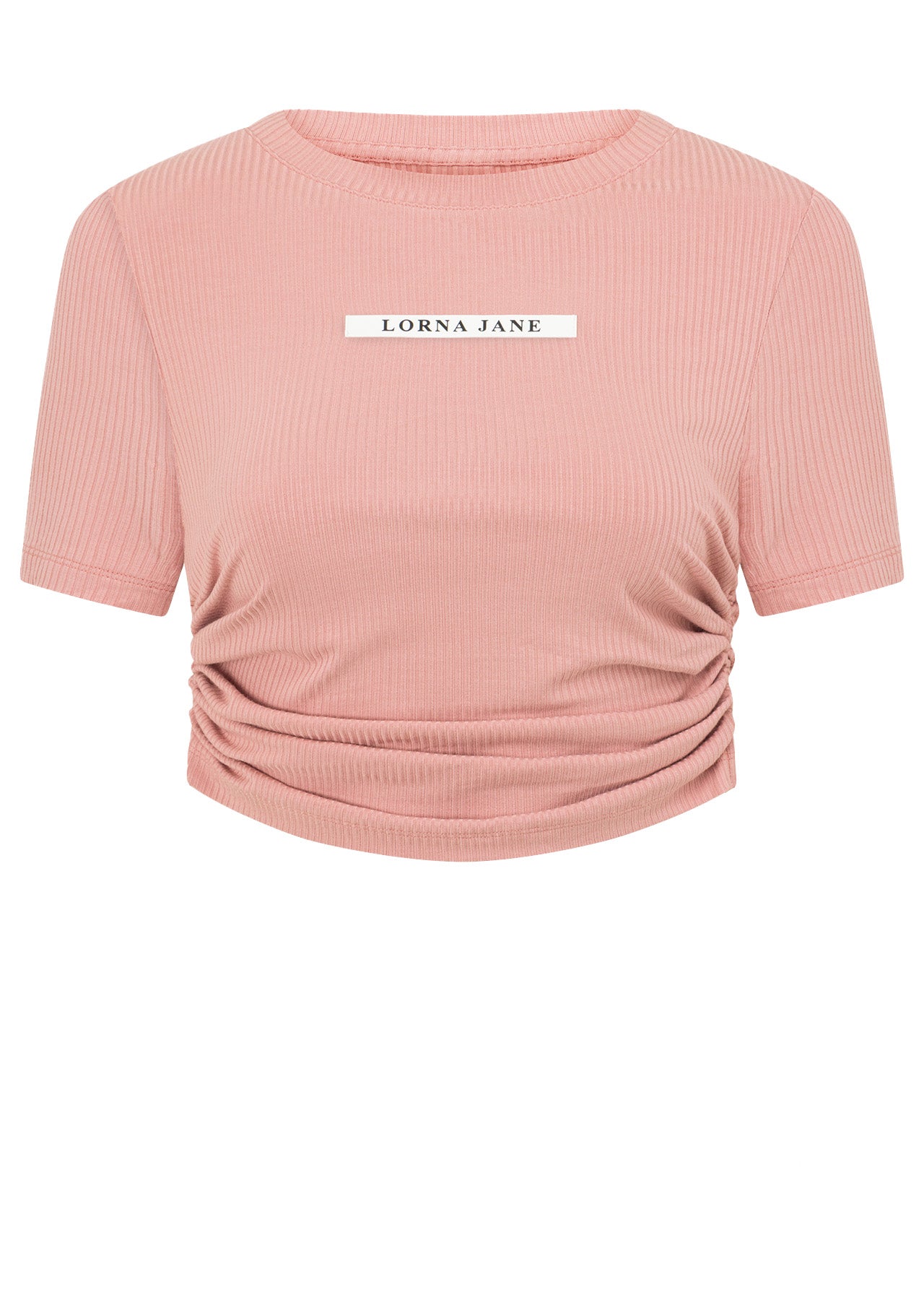 Lorna Jane Easy Adjust Rib Short Sleeve Top - Light Ash Rose