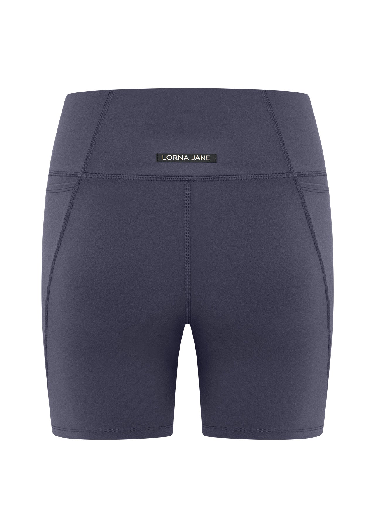 Lorna Jane Hi-Fold No Ride Pocket Bike Shorts - Ash Blue