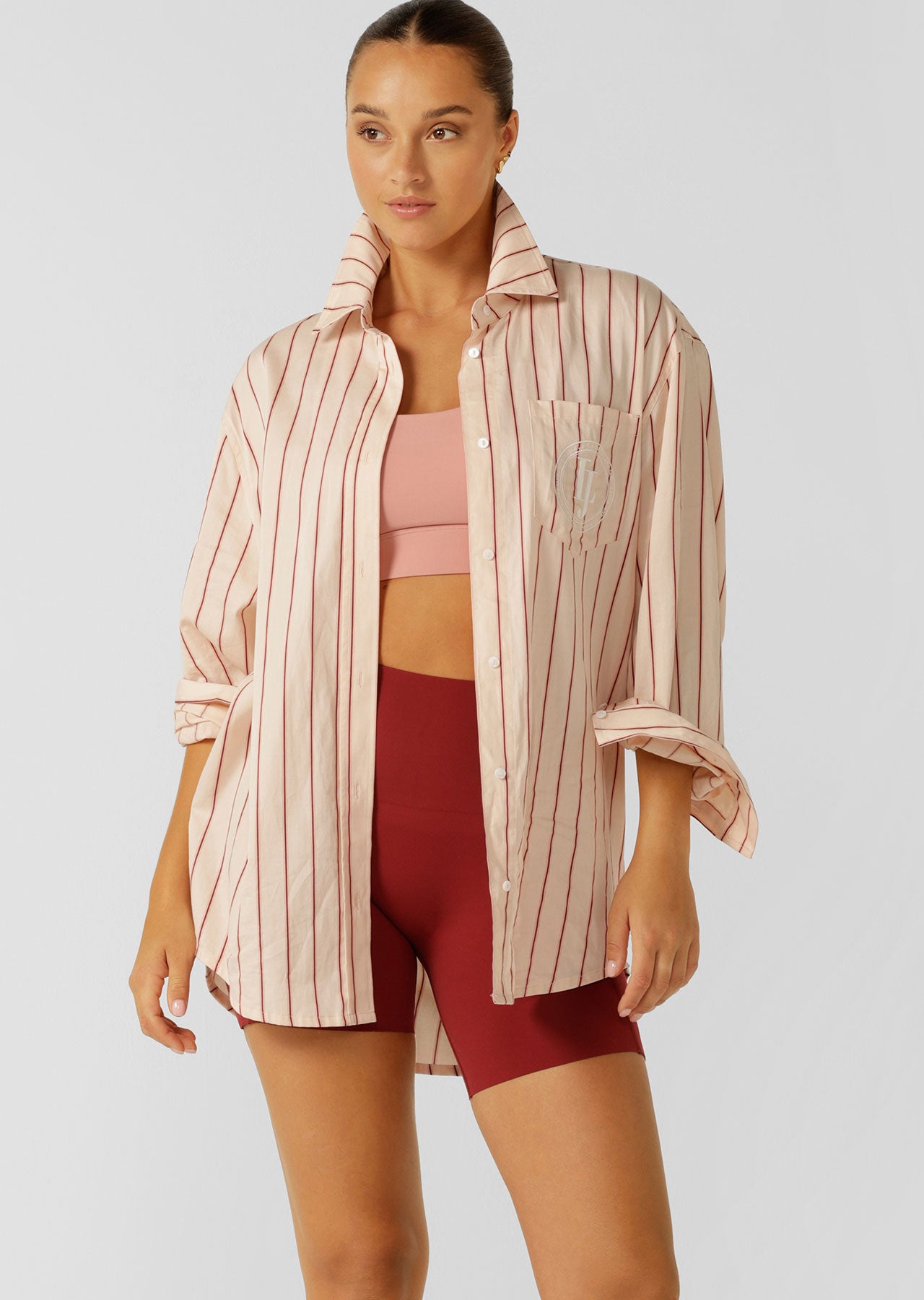 Lorna Jane Horizon Haze Stripe Shirt - Petal