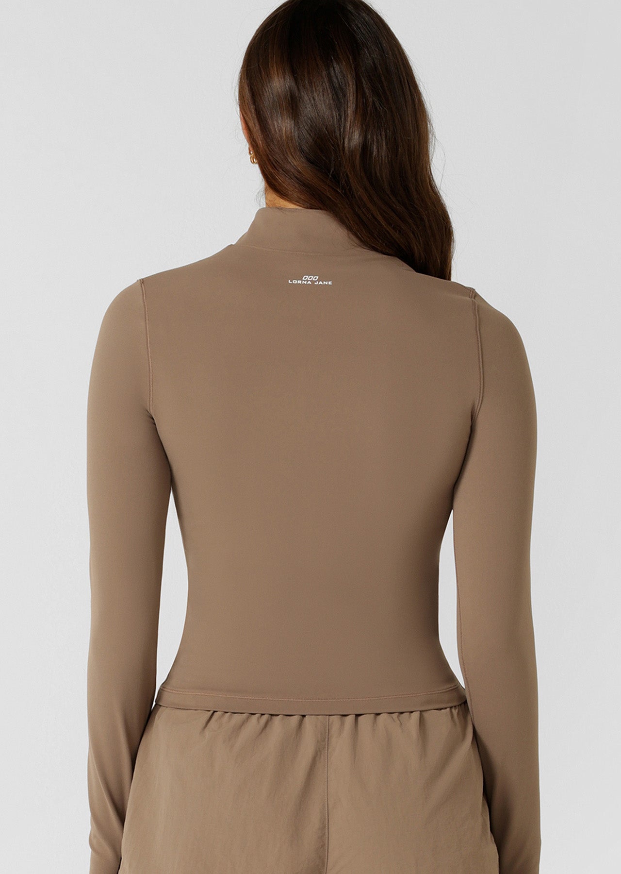 Lorna Jane Liberty Active 1/2 Zip Long Sleeve Top - Bone