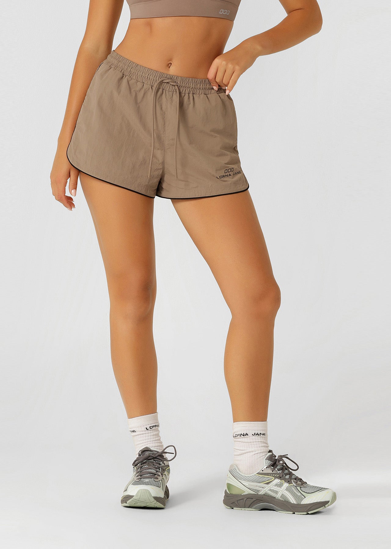 Lorna Jane Outdoor Rec Track Shorts - Bone