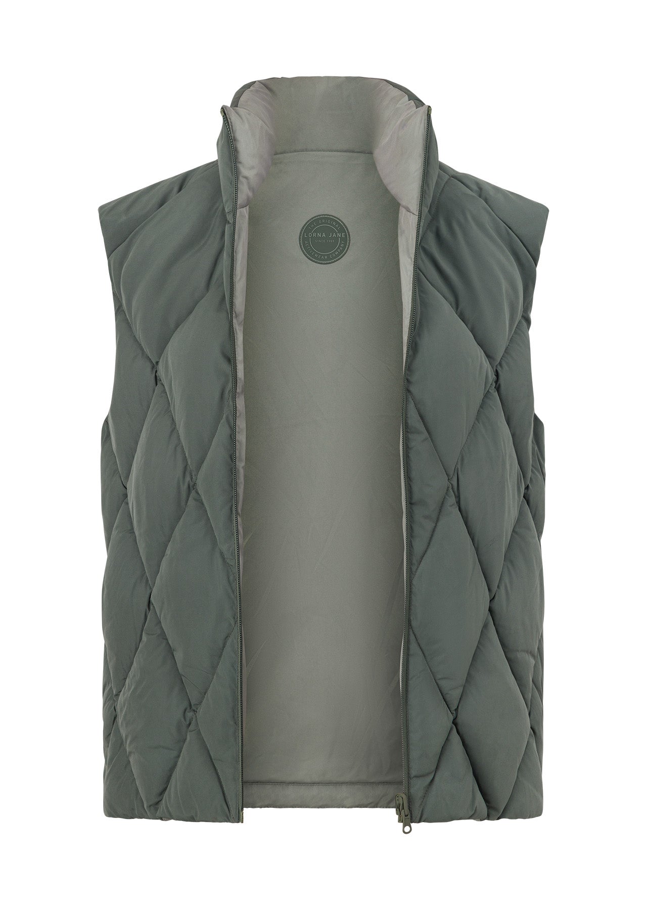 Lorna Jane Winter Warmth Reversible Puffer Vest - Agave Green