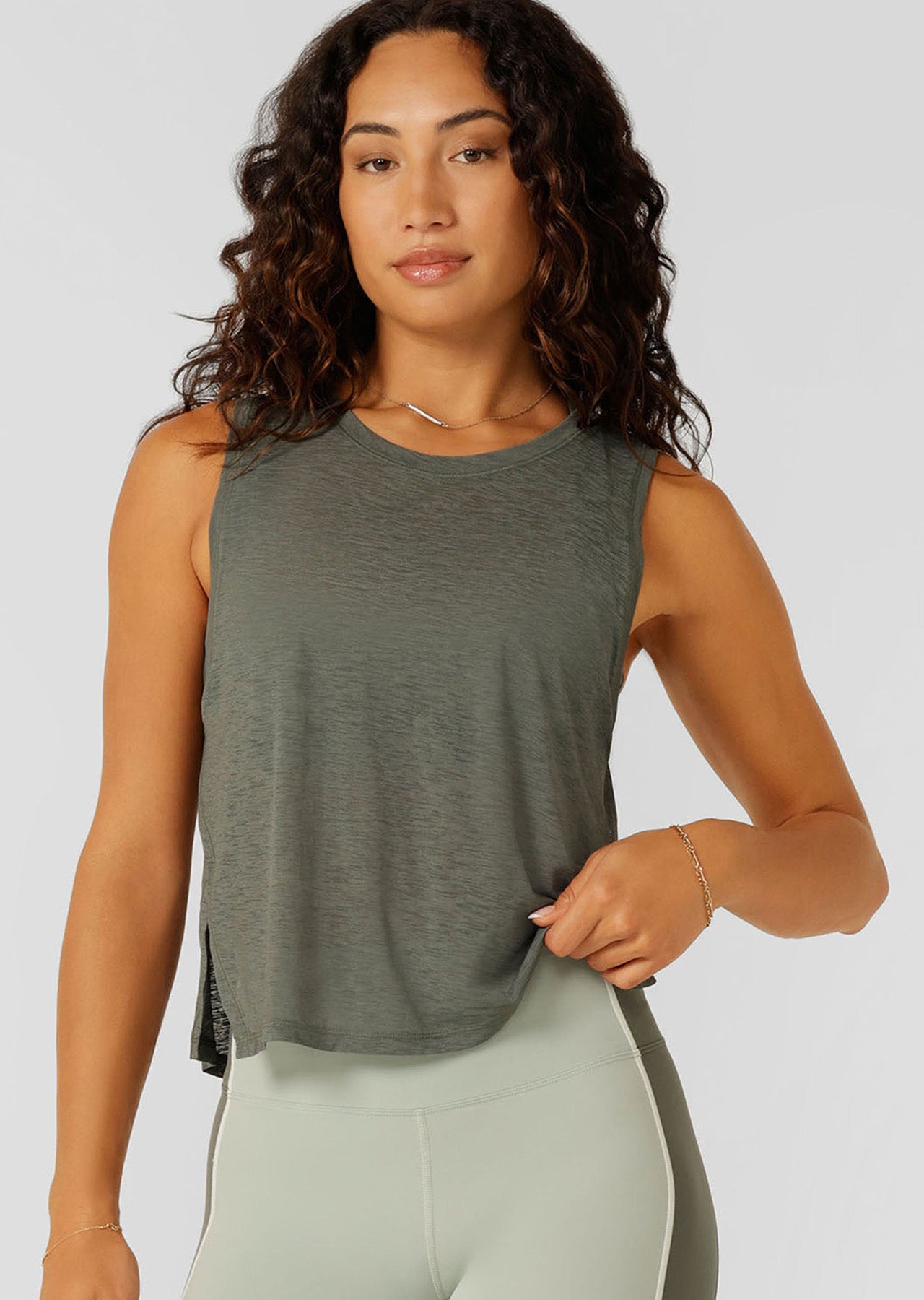 Lorna Jane Finish Line Active Tank - Agave Green