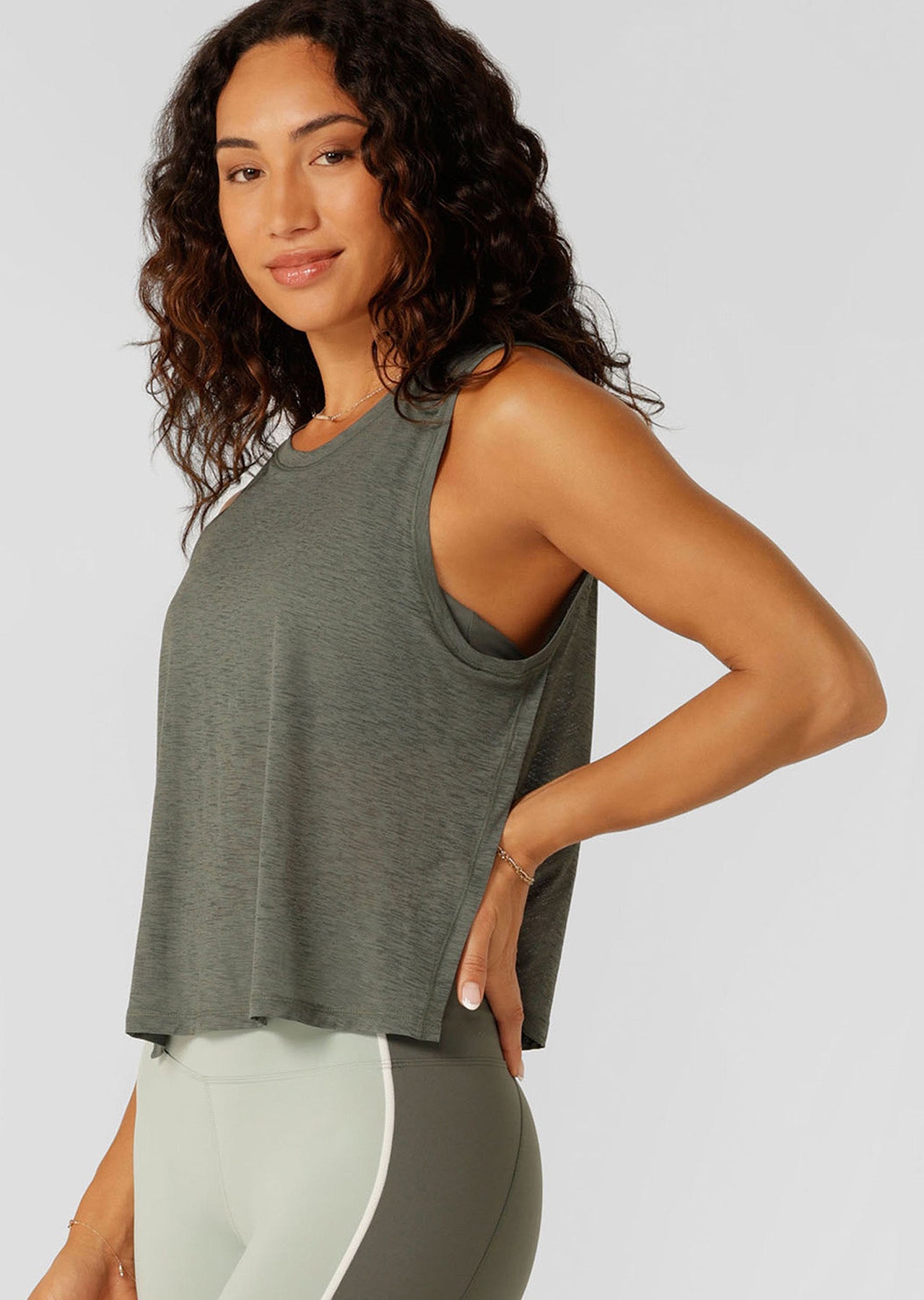 Lorna Jane Finish Line Active Tank - Agave Green