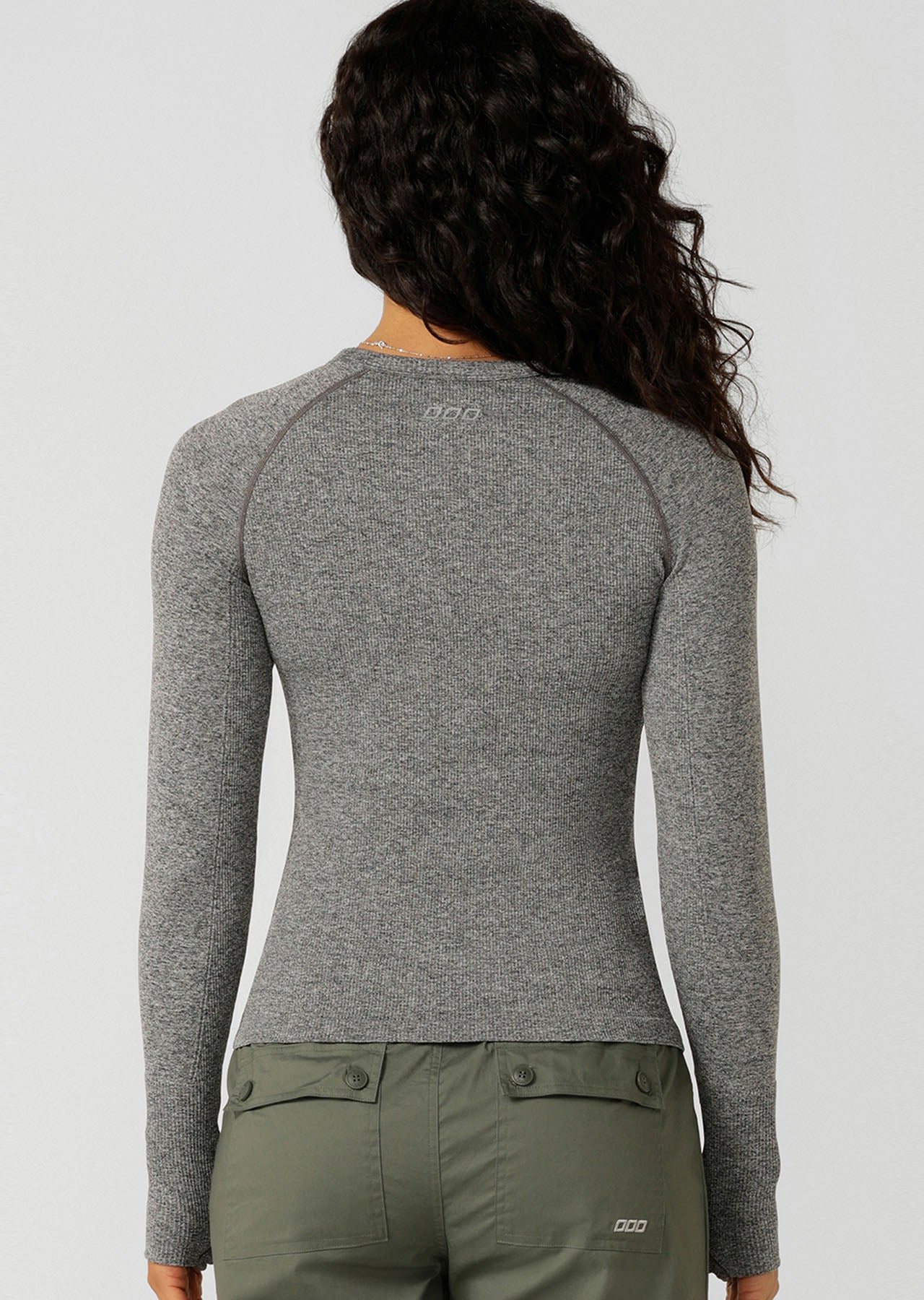 Lorna Jane Tempo Seamless Long Sleeve Top - Charcoal Marl