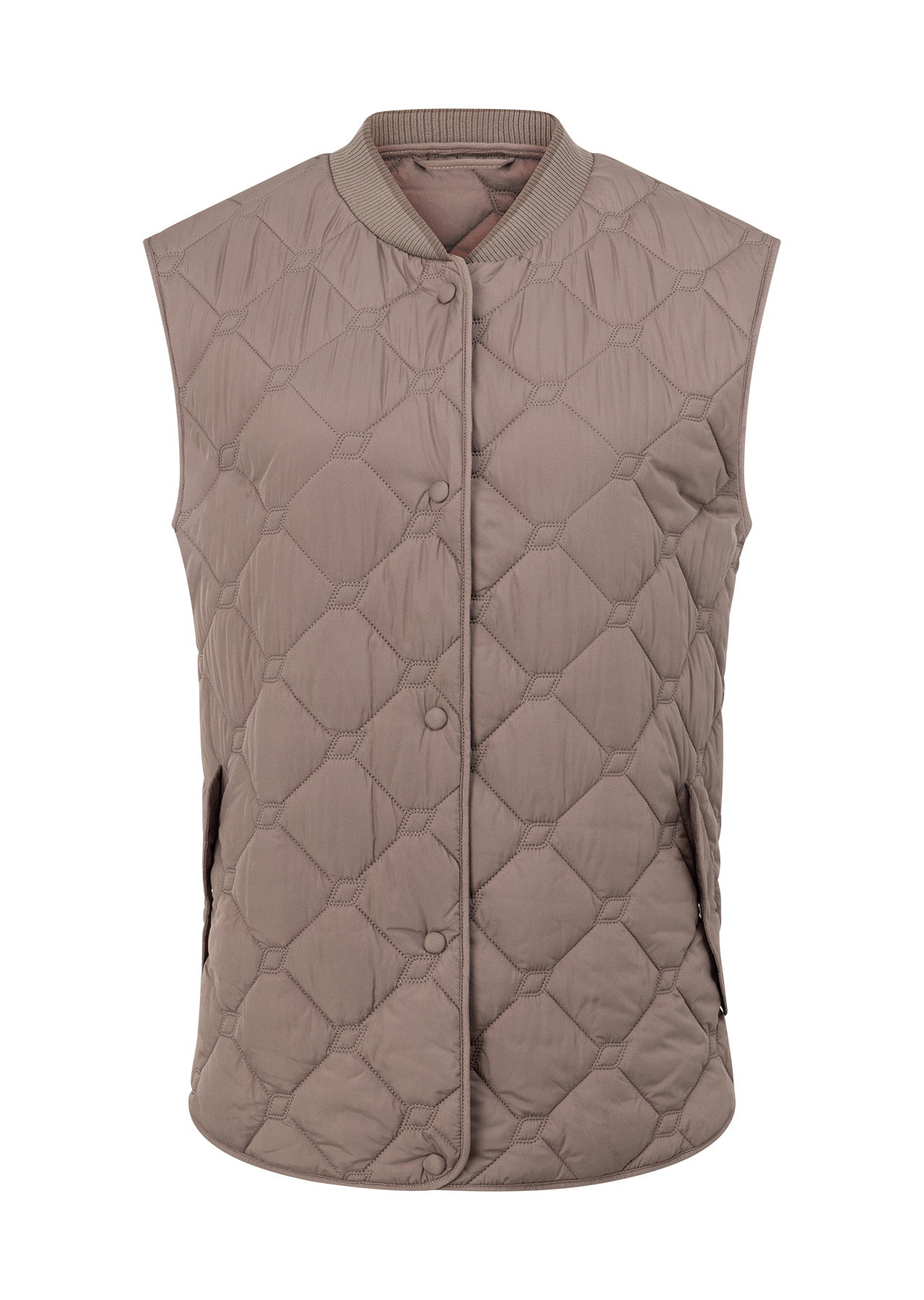 Lorna Jane Iconic Quilted Longline Vest - Bone