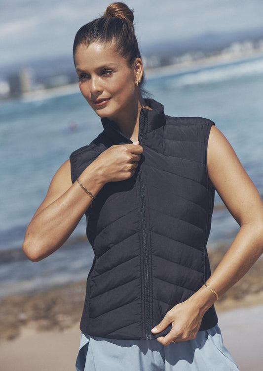 Lorna Jane Run Warmer Active Puffer Vest - Black