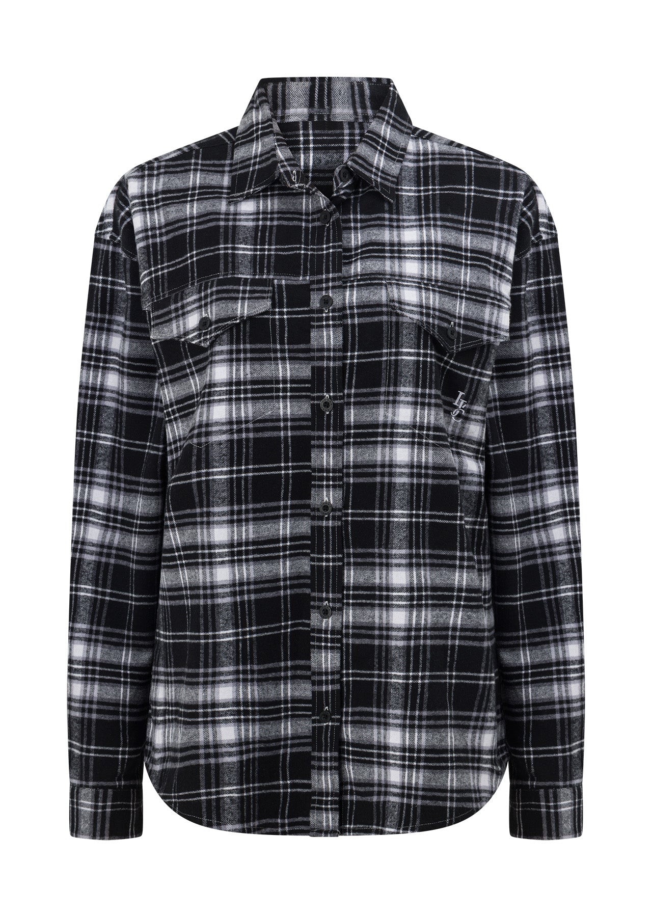 Lorna Jane Weekend Away Flannel Shirt - Black Check