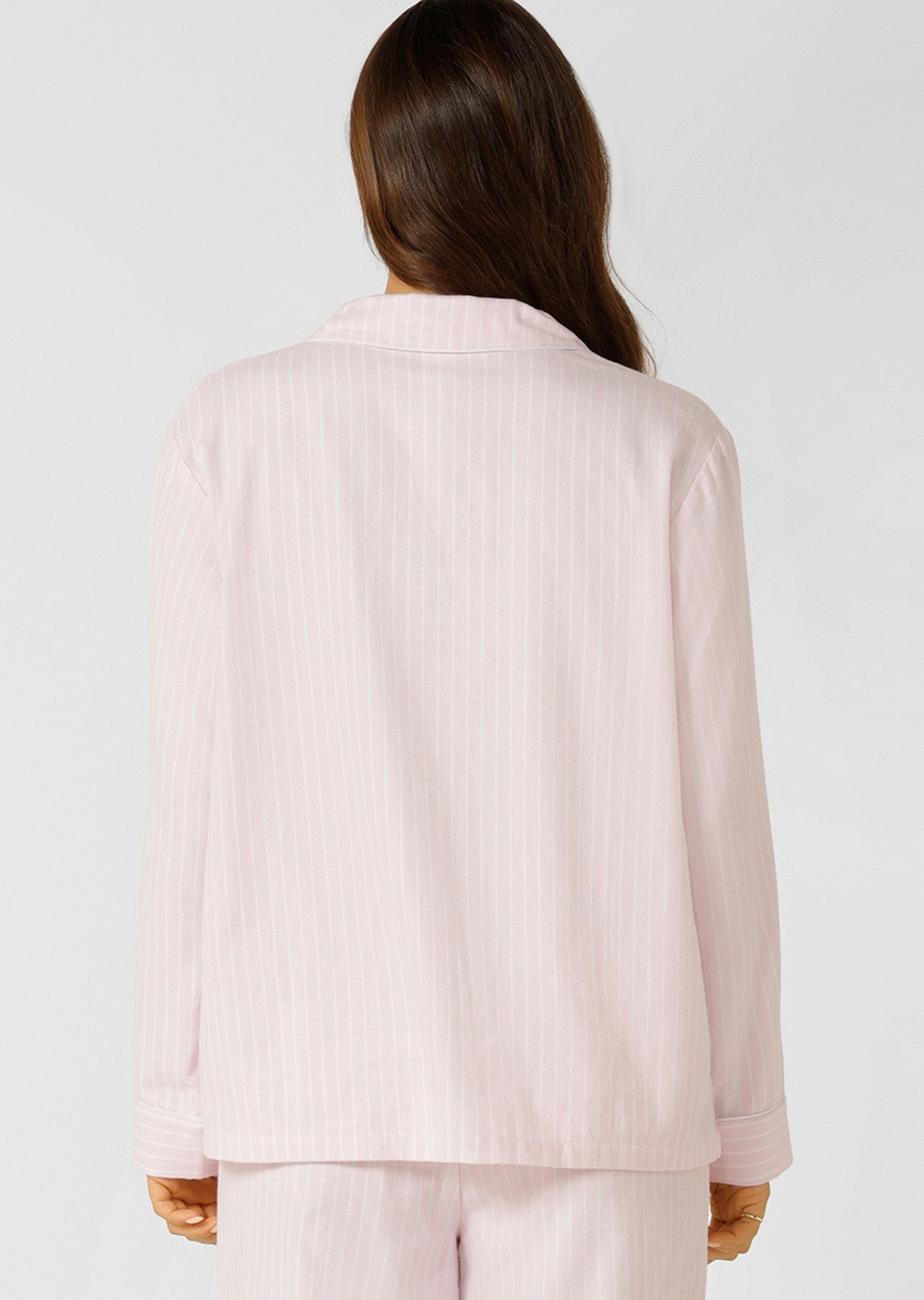 Lorna Jane Flannel Lounge Shirt - Pink Stripe