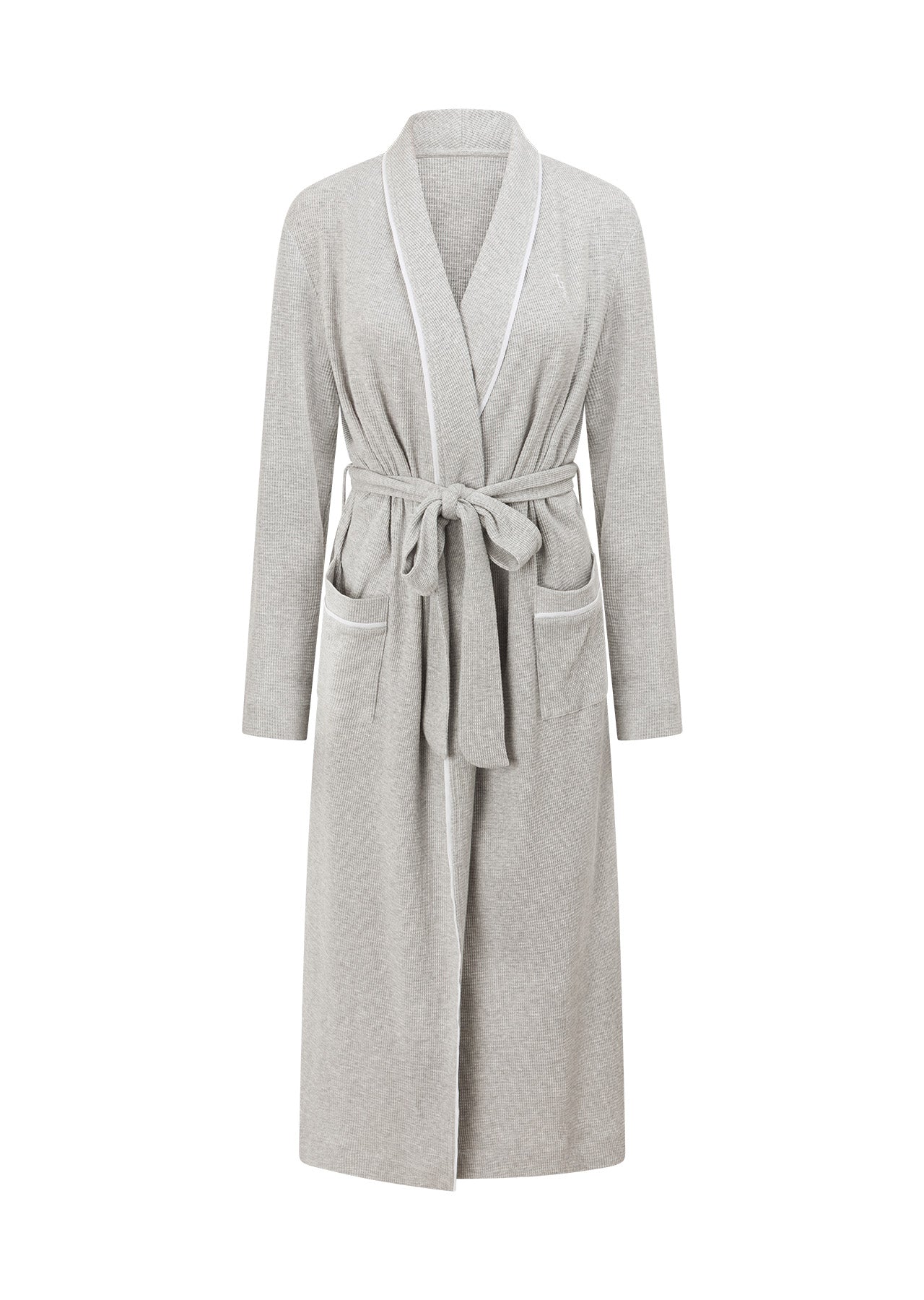 Lorna Jane Waffle Rest And Recover Robe - Grey Marl