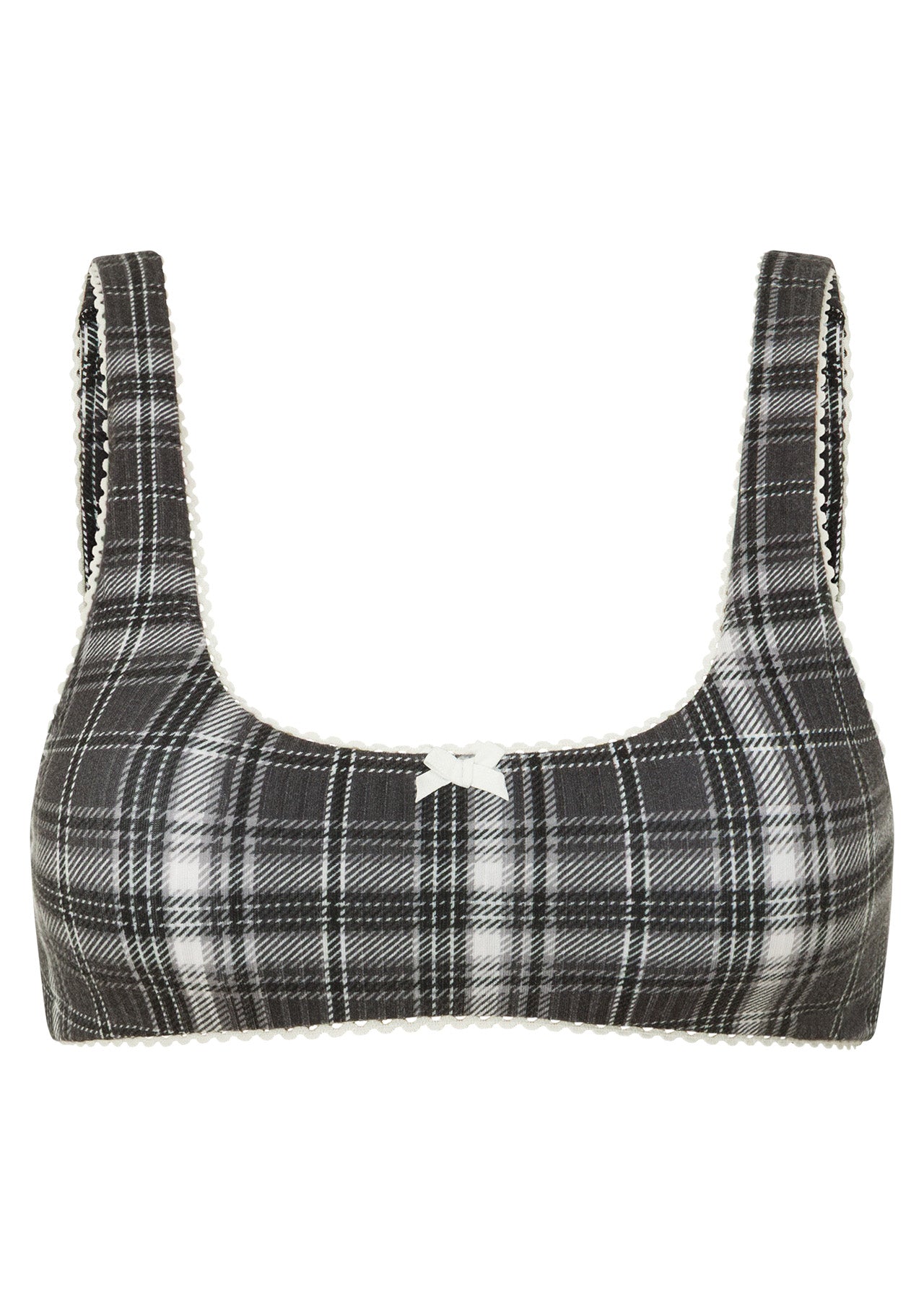 Lorna Jane Monochrome Check Lounge Bralette - Black Check