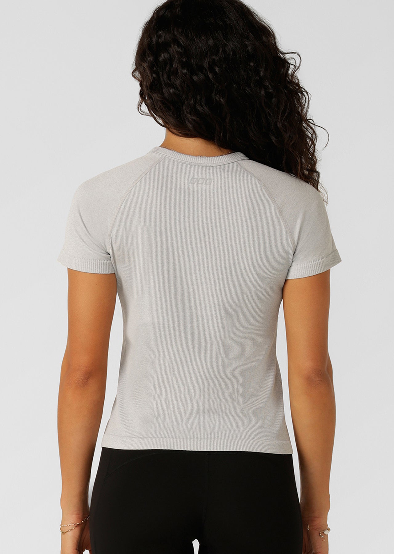 Lorna Jane Tempo Seamless Short Sleeve Active Top - Grey Marl