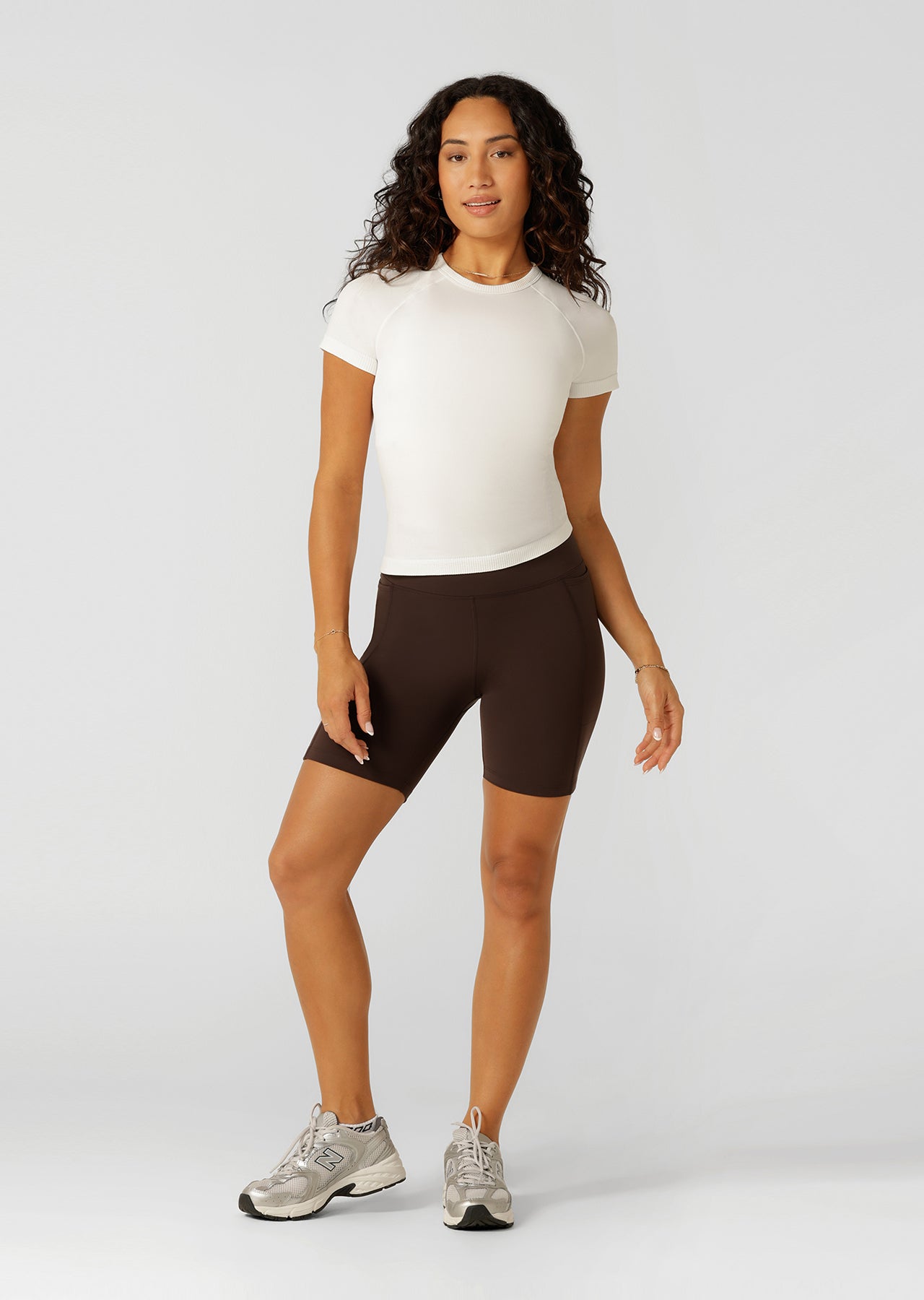 Lorna Jane Tempo Seamless Short Sleeve Active Top - Porcelain