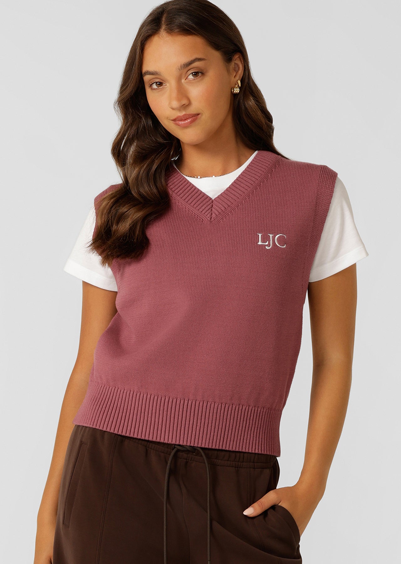 Lorna Jane Outdoor Knit Vest - Renaissance Rose