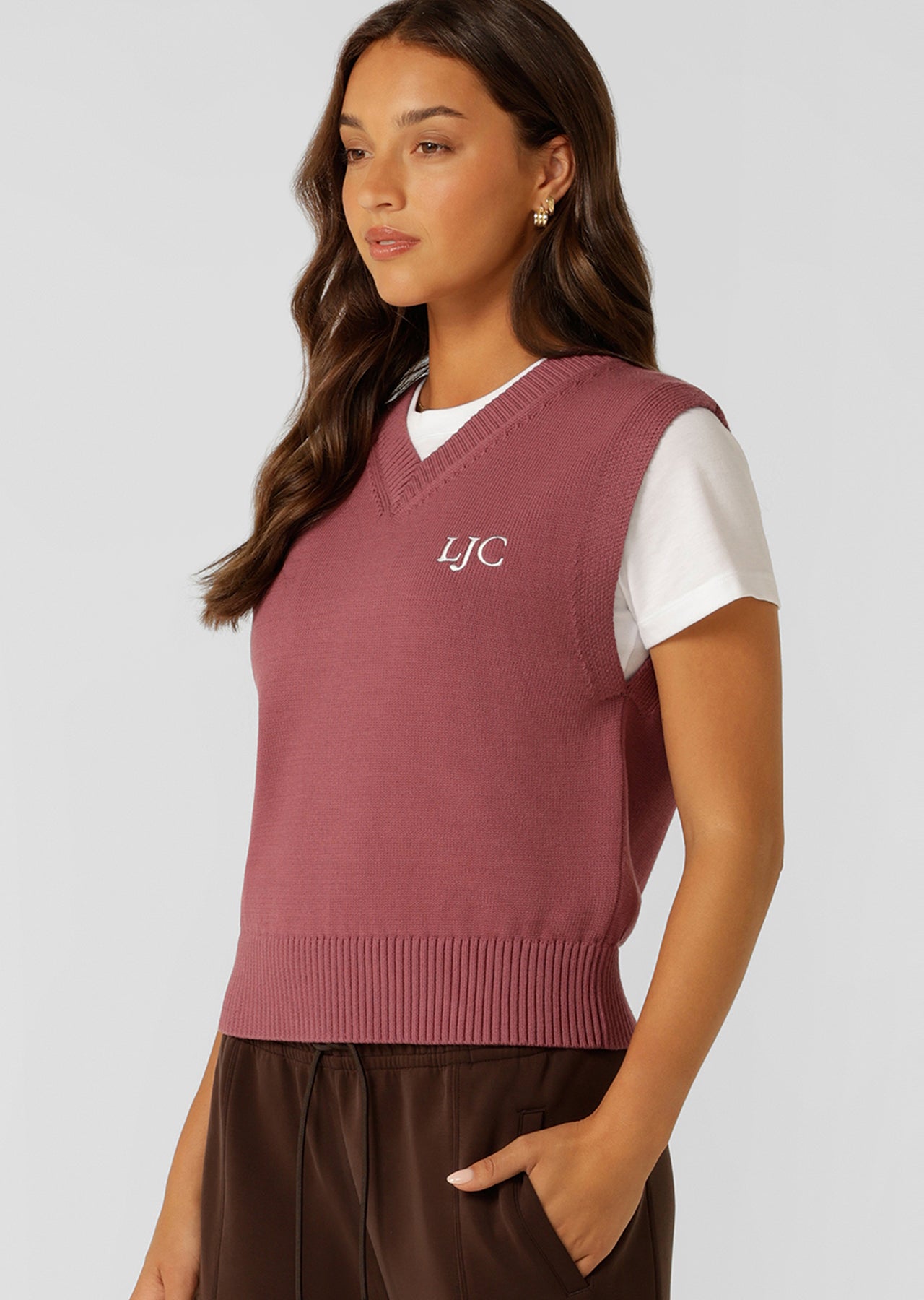 Lorna Jane Outdoor Knit Vest - Renaissance Rose