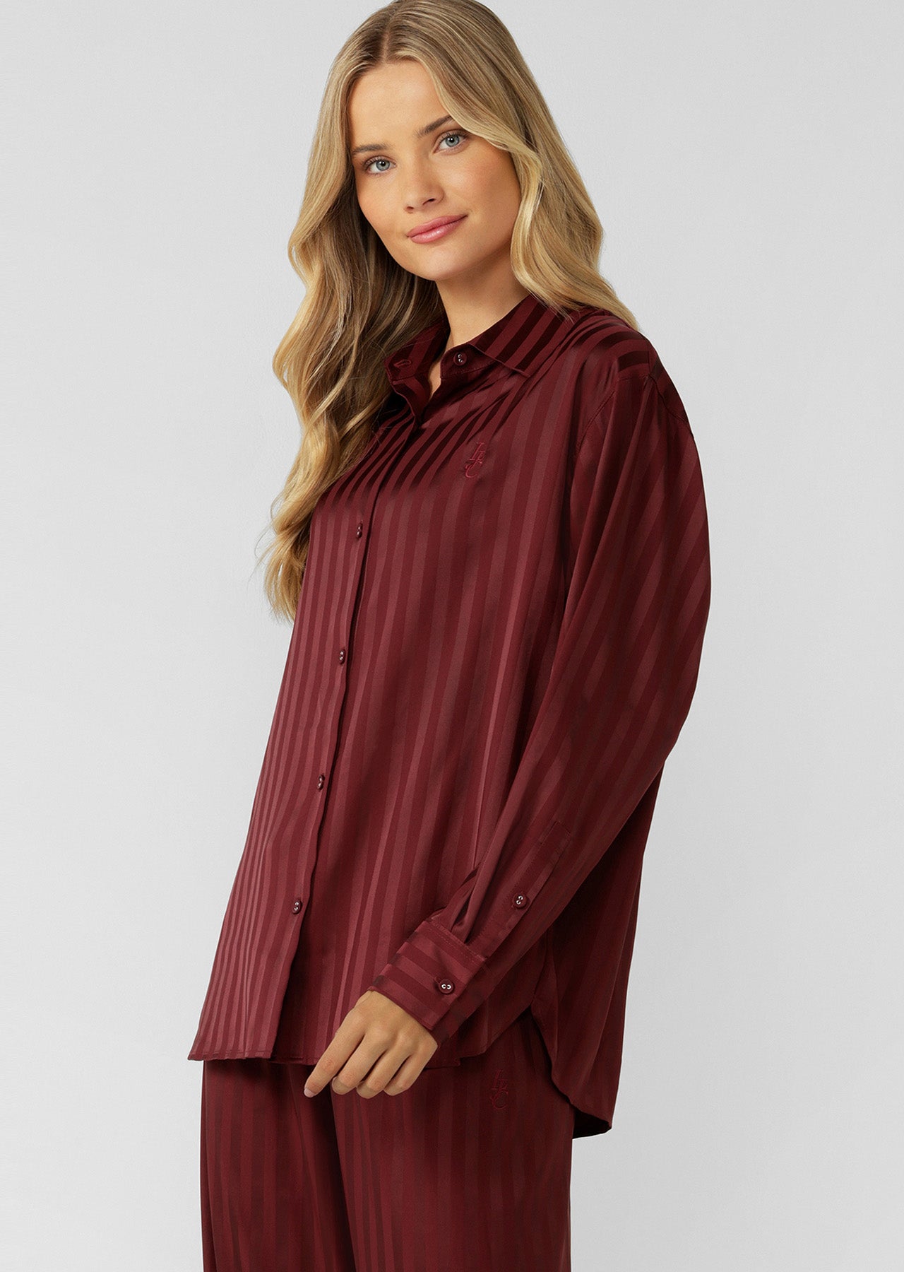Lorna Jane After Hours Long Sleeve Sleep Shirt - Cranberry