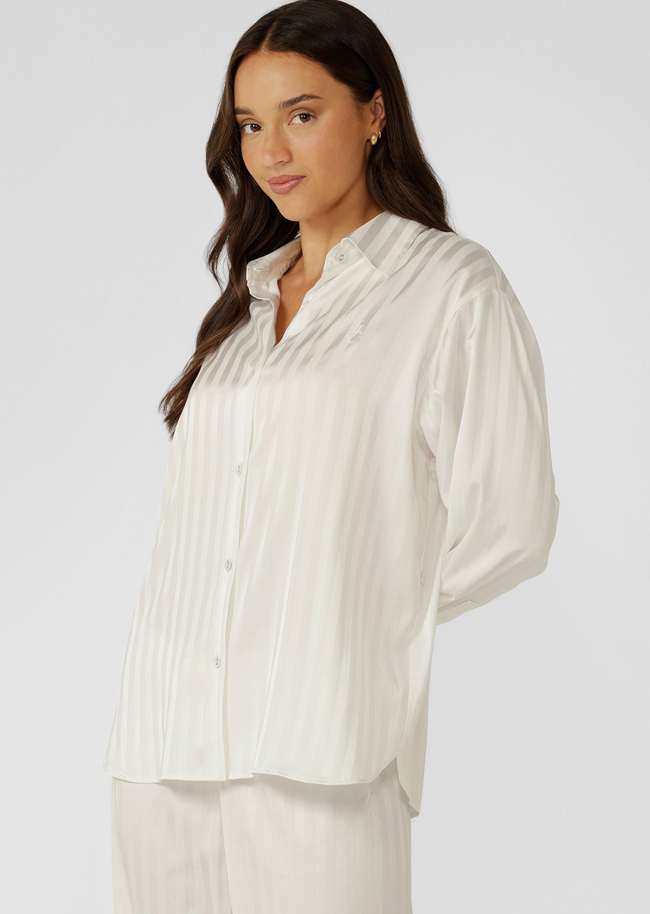 Lorna Jane After Hours Long Sleeve Sleep Shirt - Porcelain