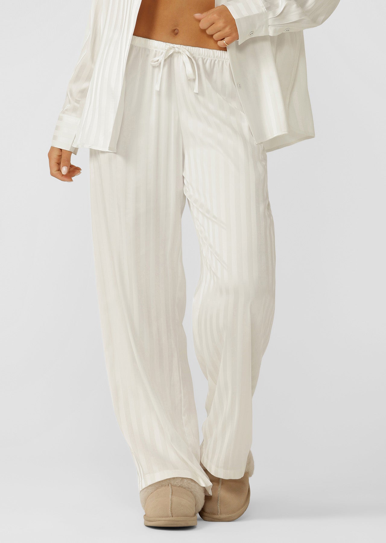 Lorna Jane After Hours Satin Sleep Pants - Porcelain