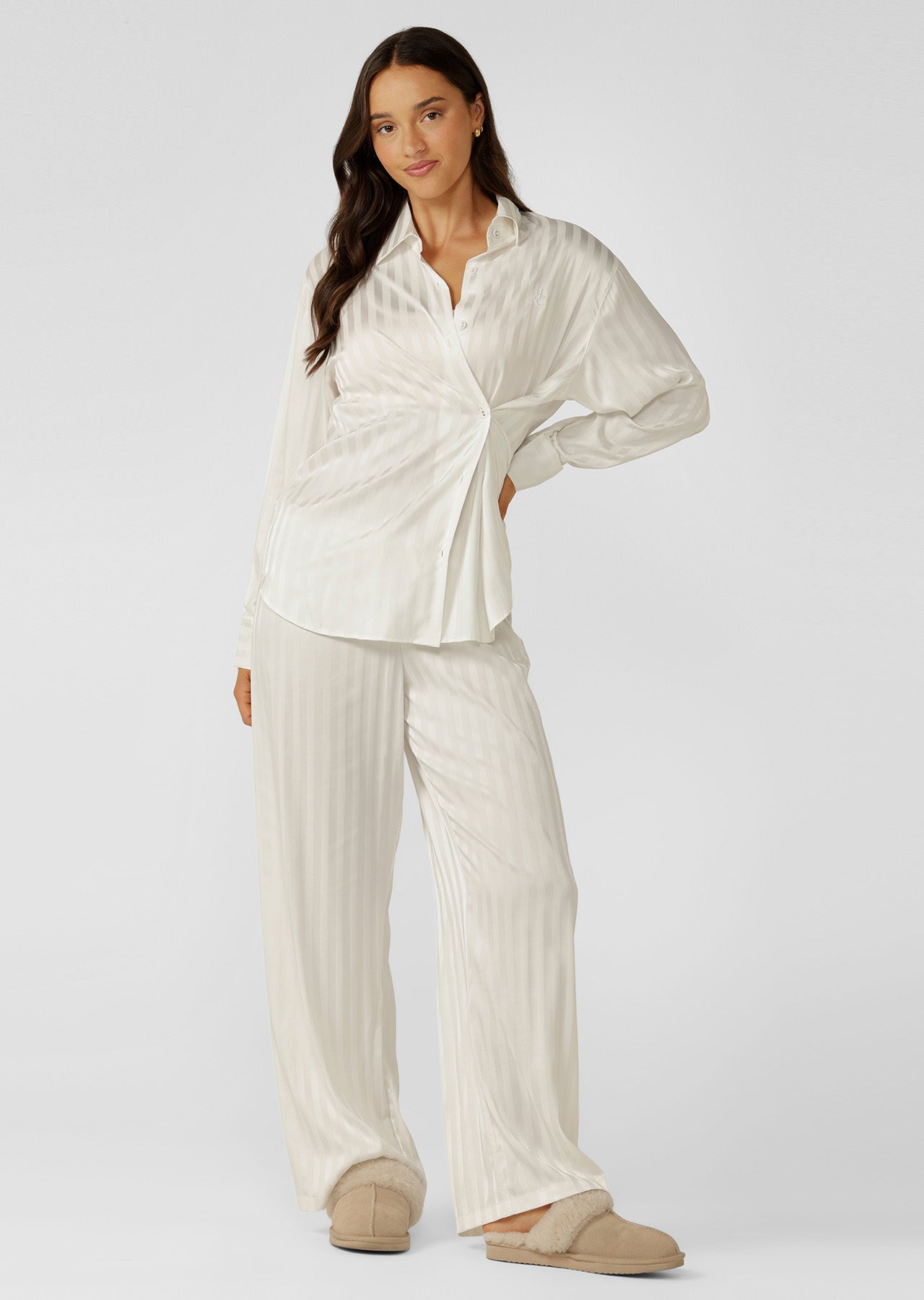 Lorna Jane After Hours Satin Sleep Pants - Porcelain