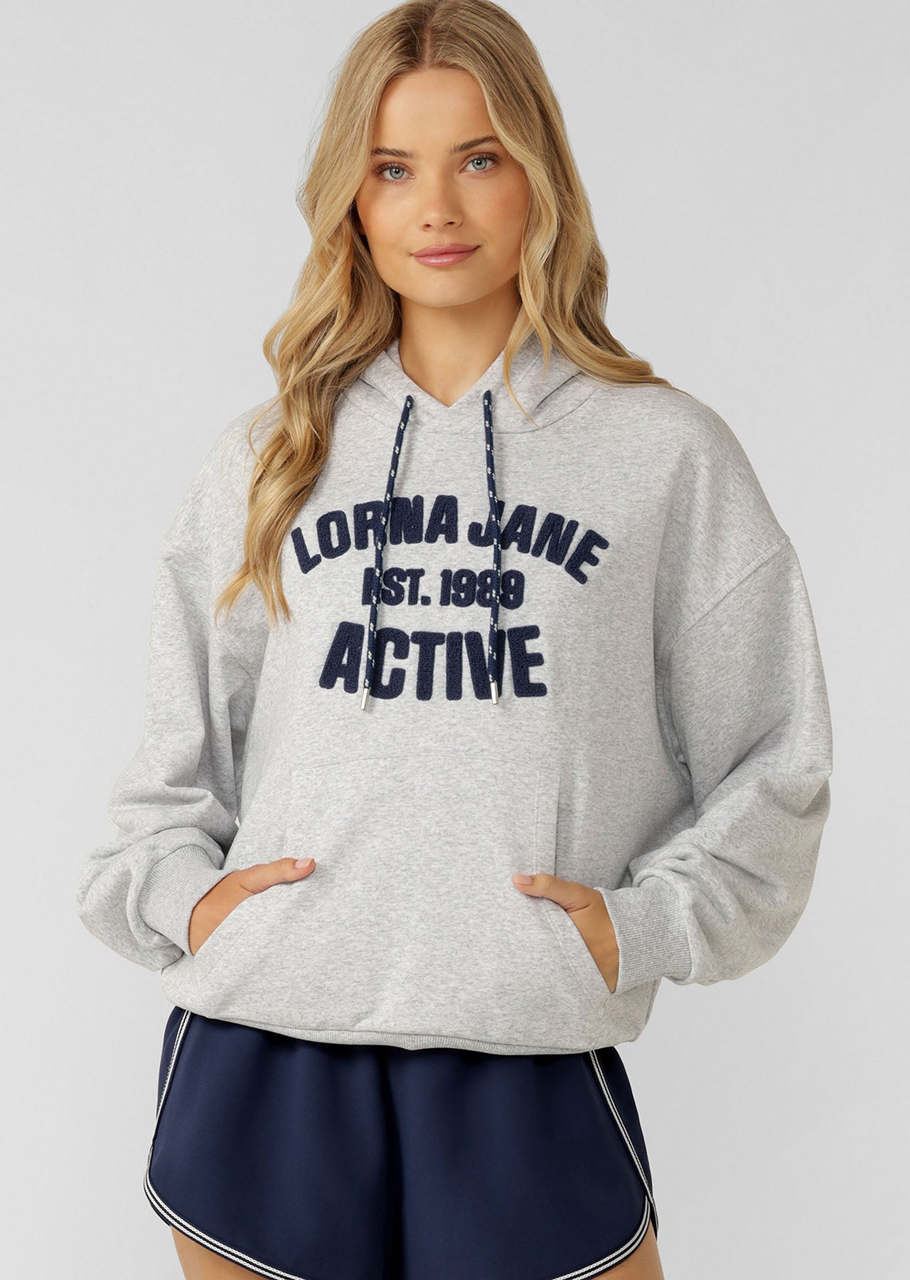 Lorna Jane Active Club Hoodie - Grey Marl