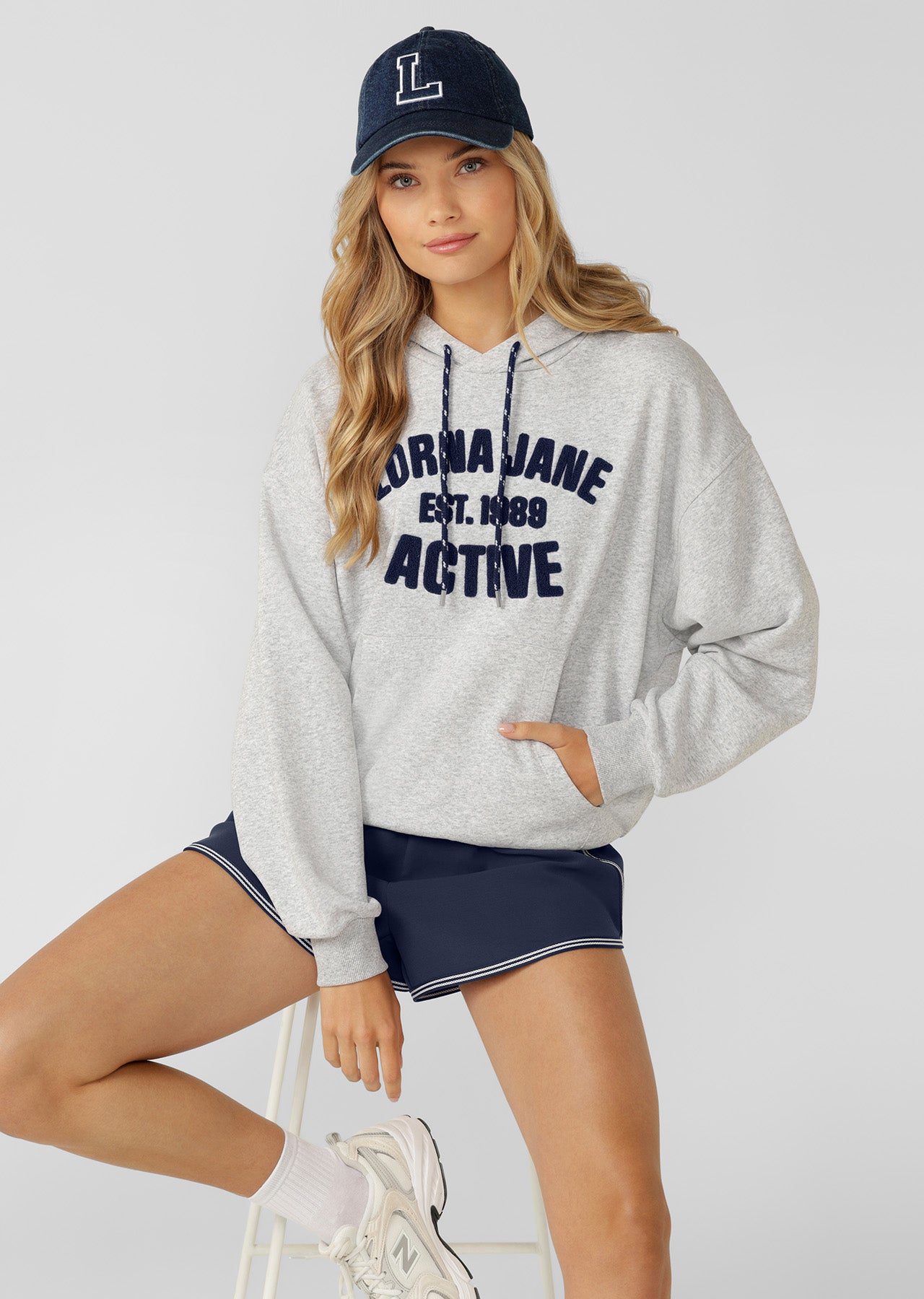 Lorna Jane Active Club Hoodie - Grey Marl