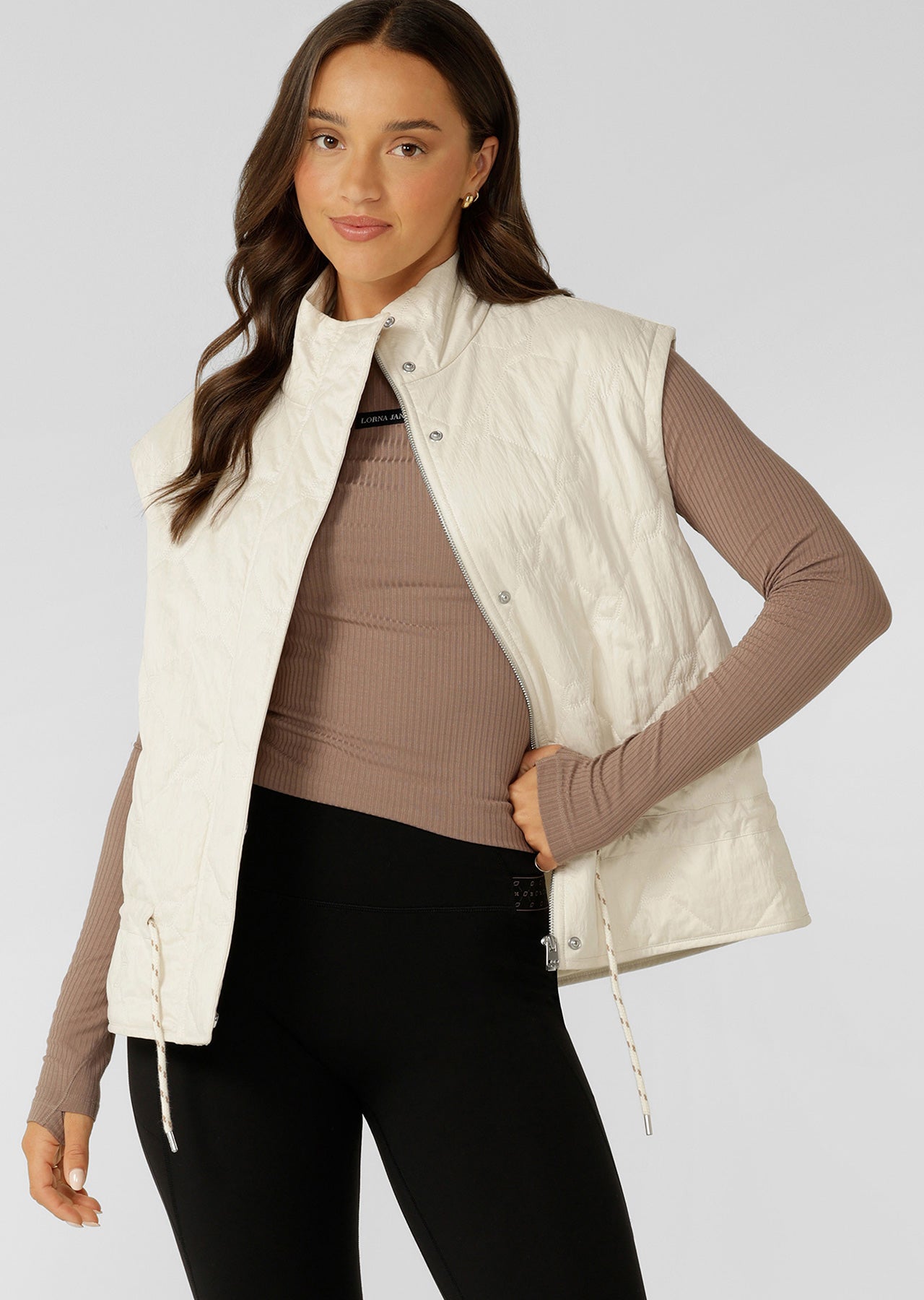 Lorna Jane Adventure Quilted Vest - Cream