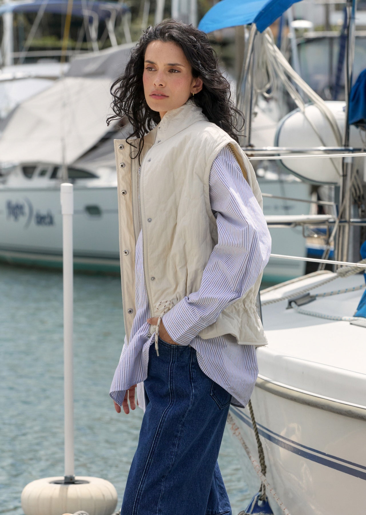 Lorna Jane Adventure Quilted Vest - Cream