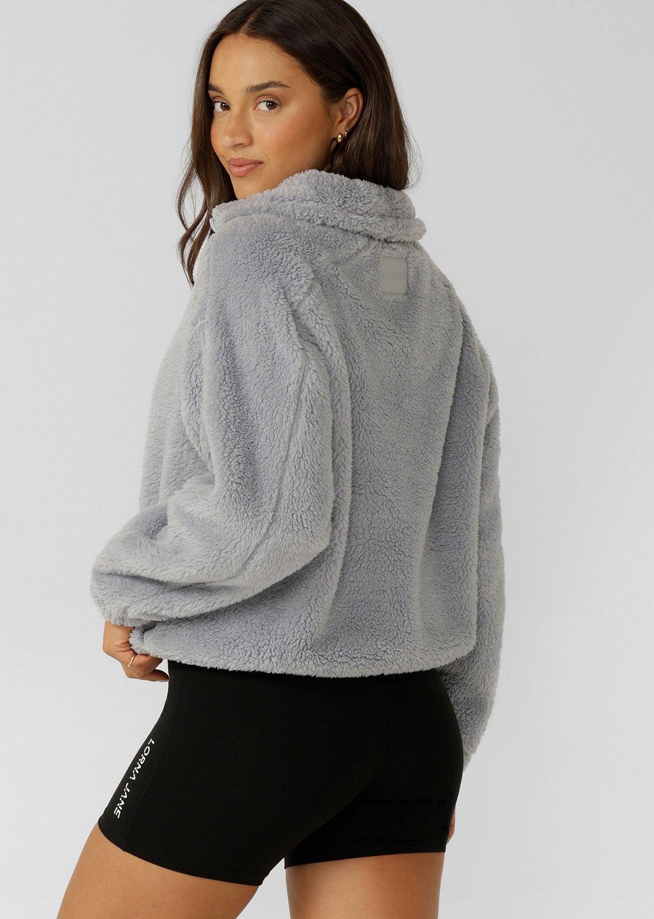 Lorna Jane Everyday Teddy Quarter Zip Sweat - Concrete Grey