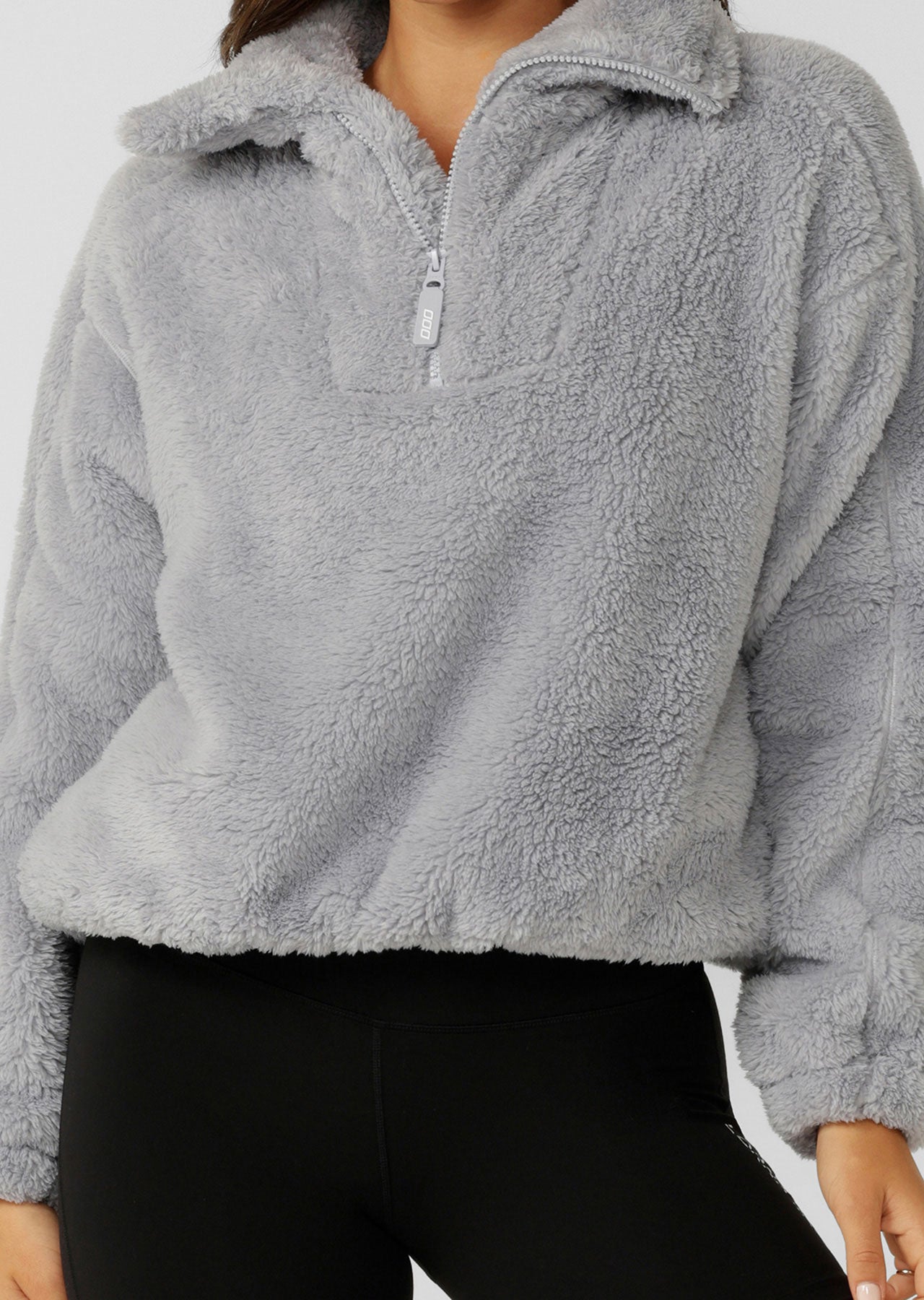 Lorna Jane Everyday Teddy Quarter Zip Sweat - Concrete Grey