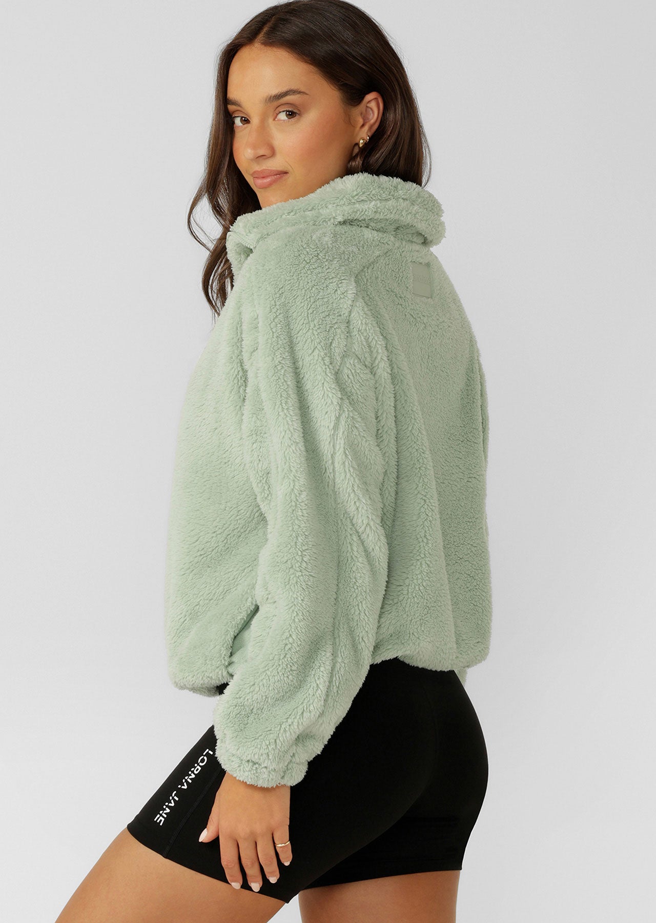 Lorna Jane Everyday Teddy Quarter Zip Sweat - Iced Matcha